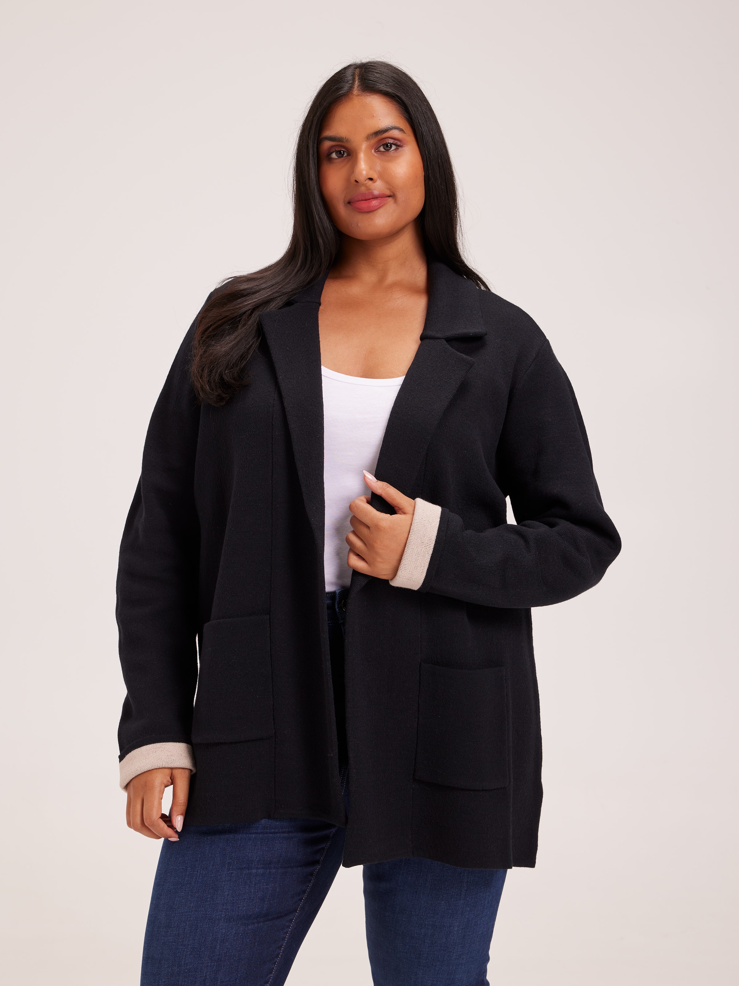 Curve Beth Boyfriend Knit Blazer