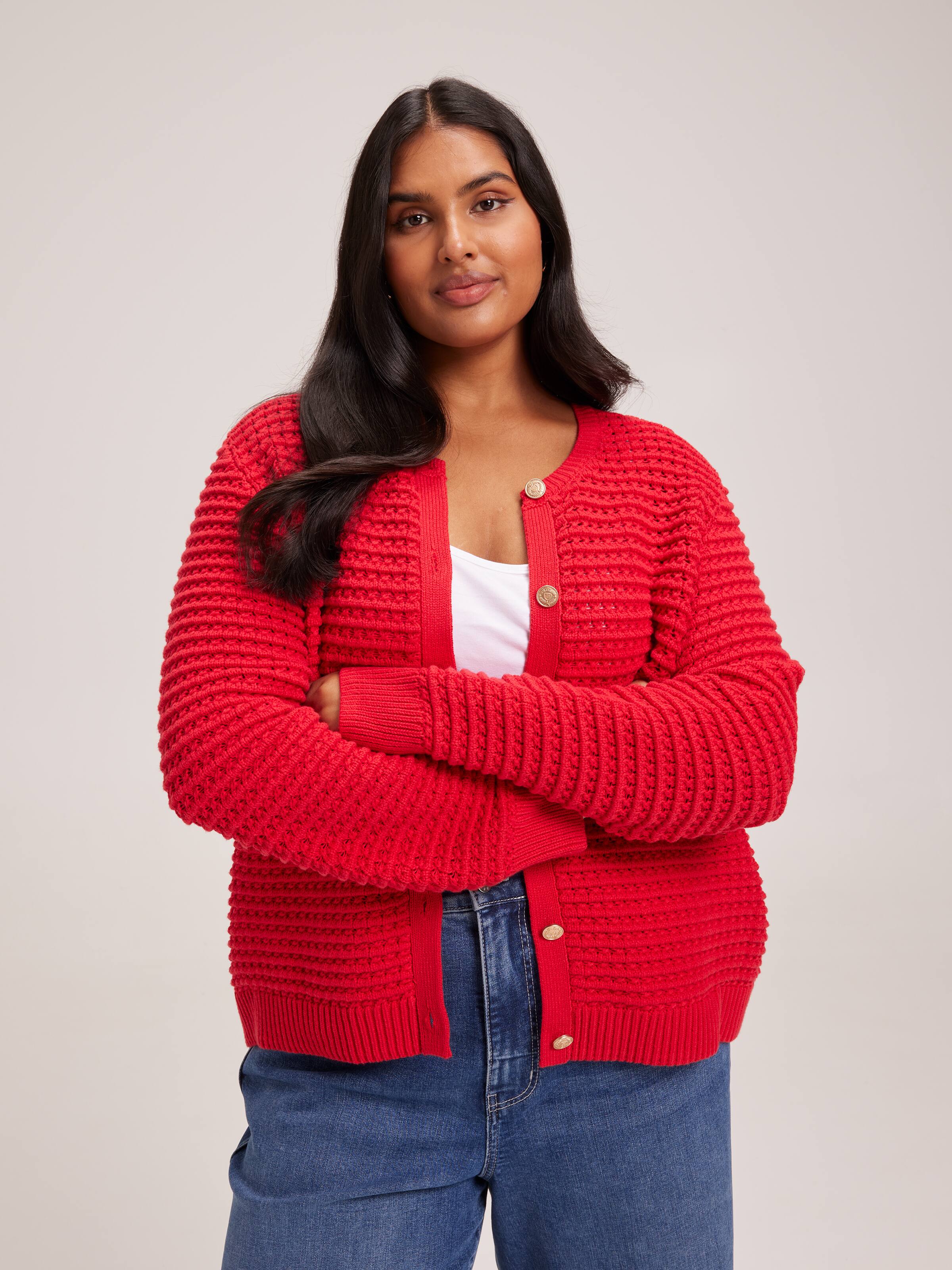 Curve Lara Textured Fashion Cardi