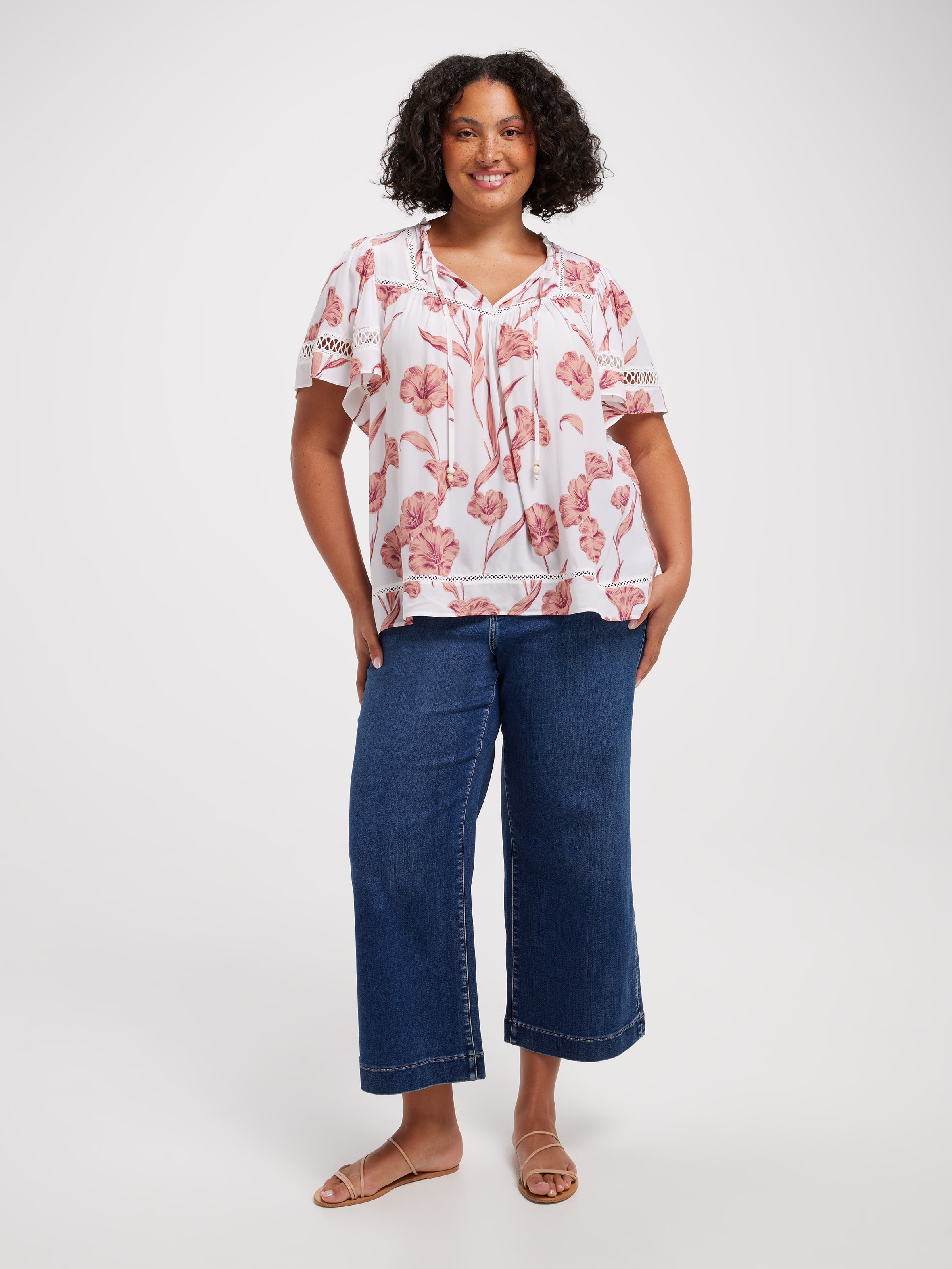 Curve Medina Lace Insert Top