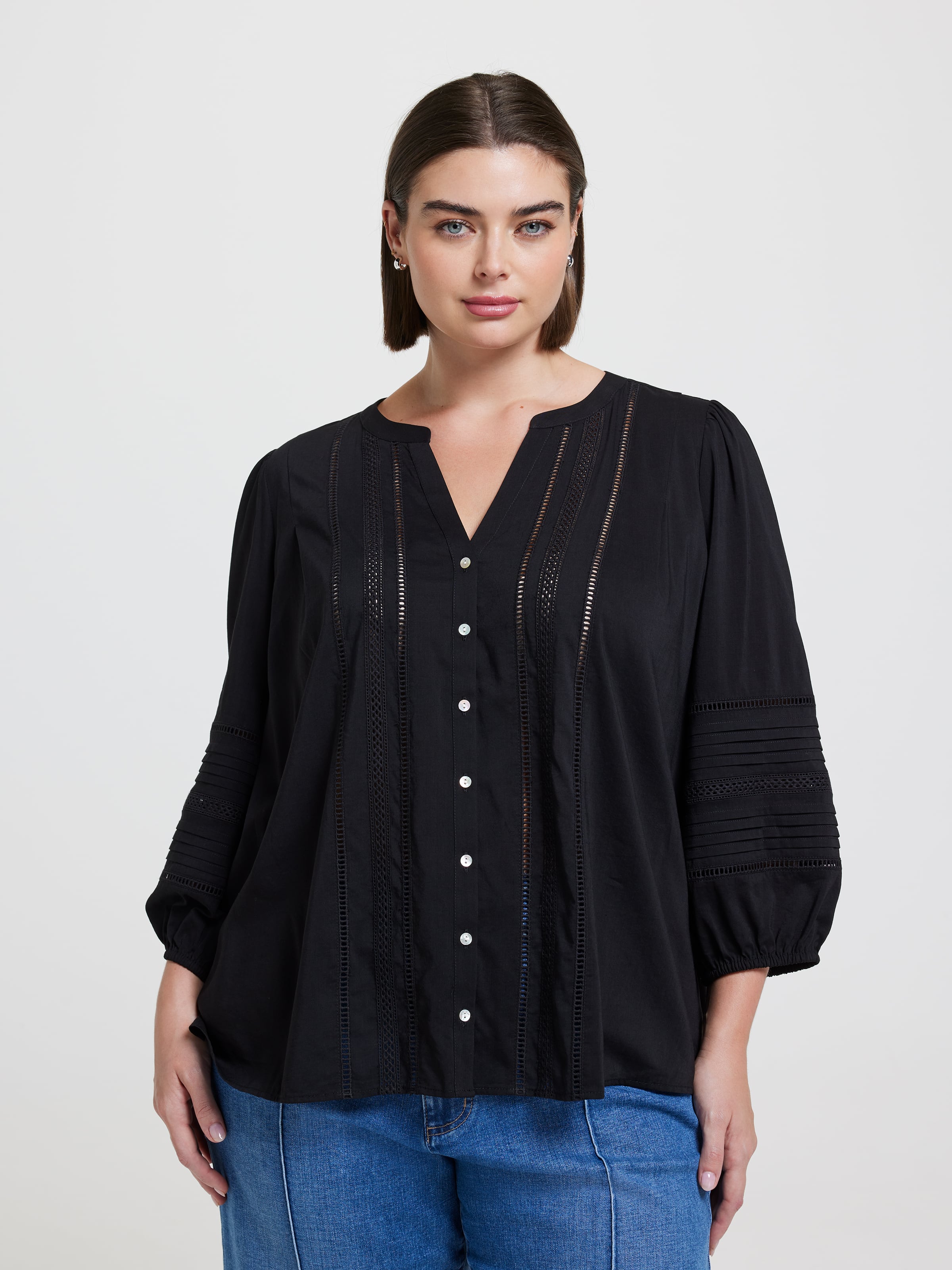 Curve Dallas Lace Trim Top