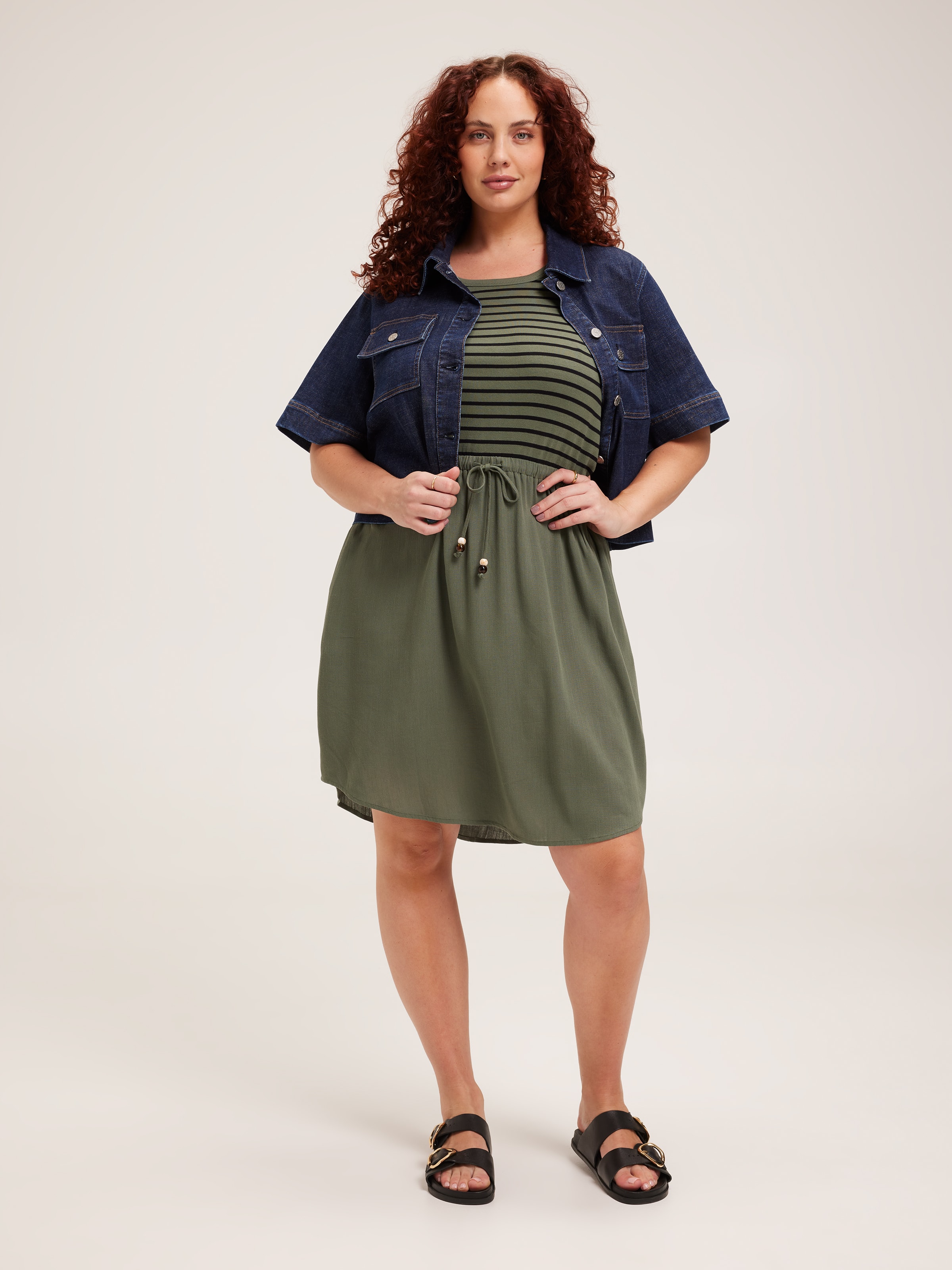 Curve Kaylee Knit Combo Dress