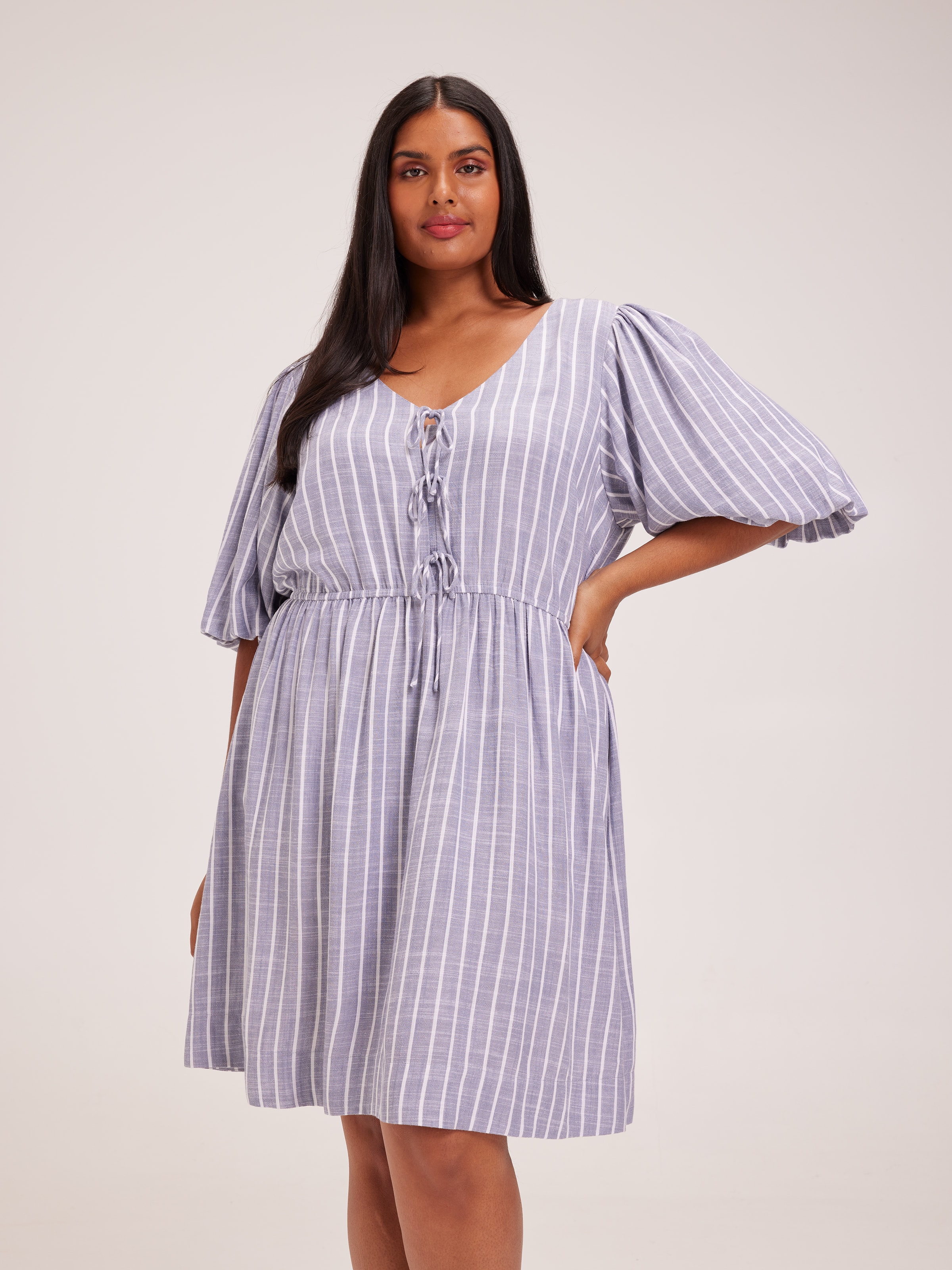 Curve Elena Tie Front Dress
