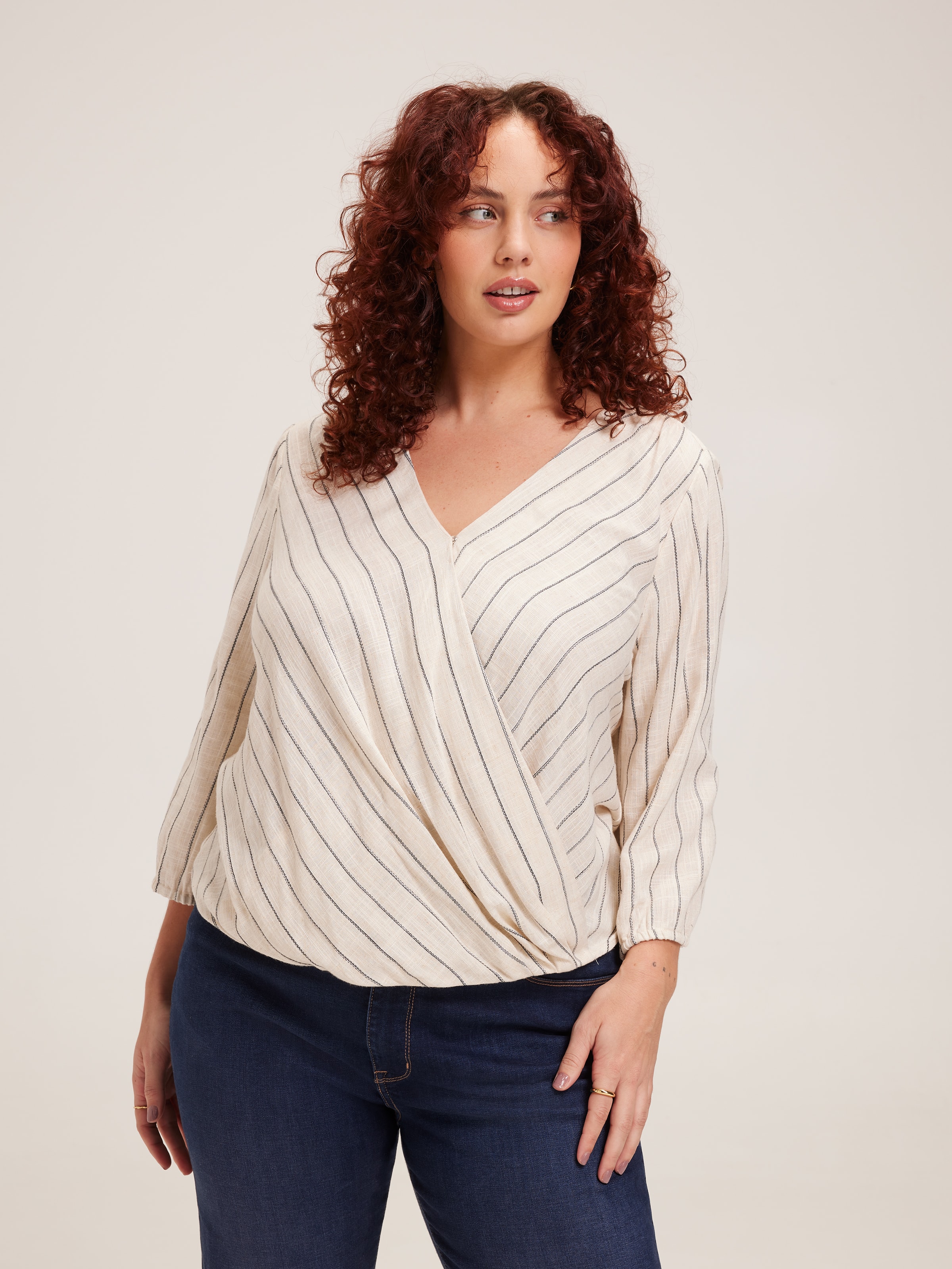 Curve Clementine Wrap Front Blouse
