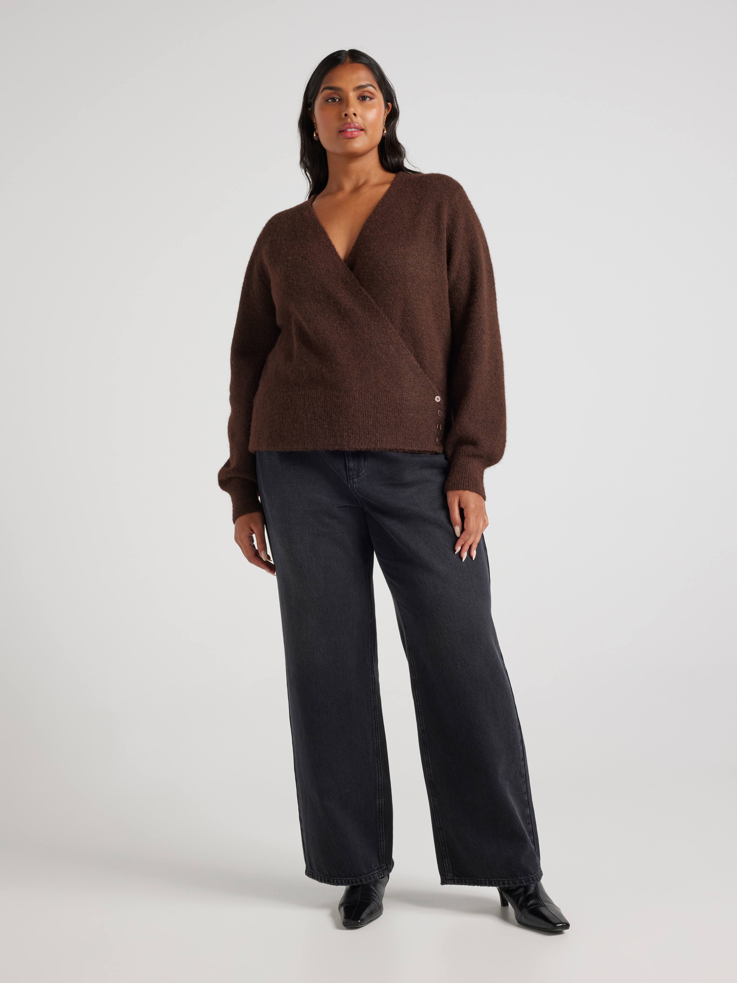 Curve Olivia Button Wrap Pullover