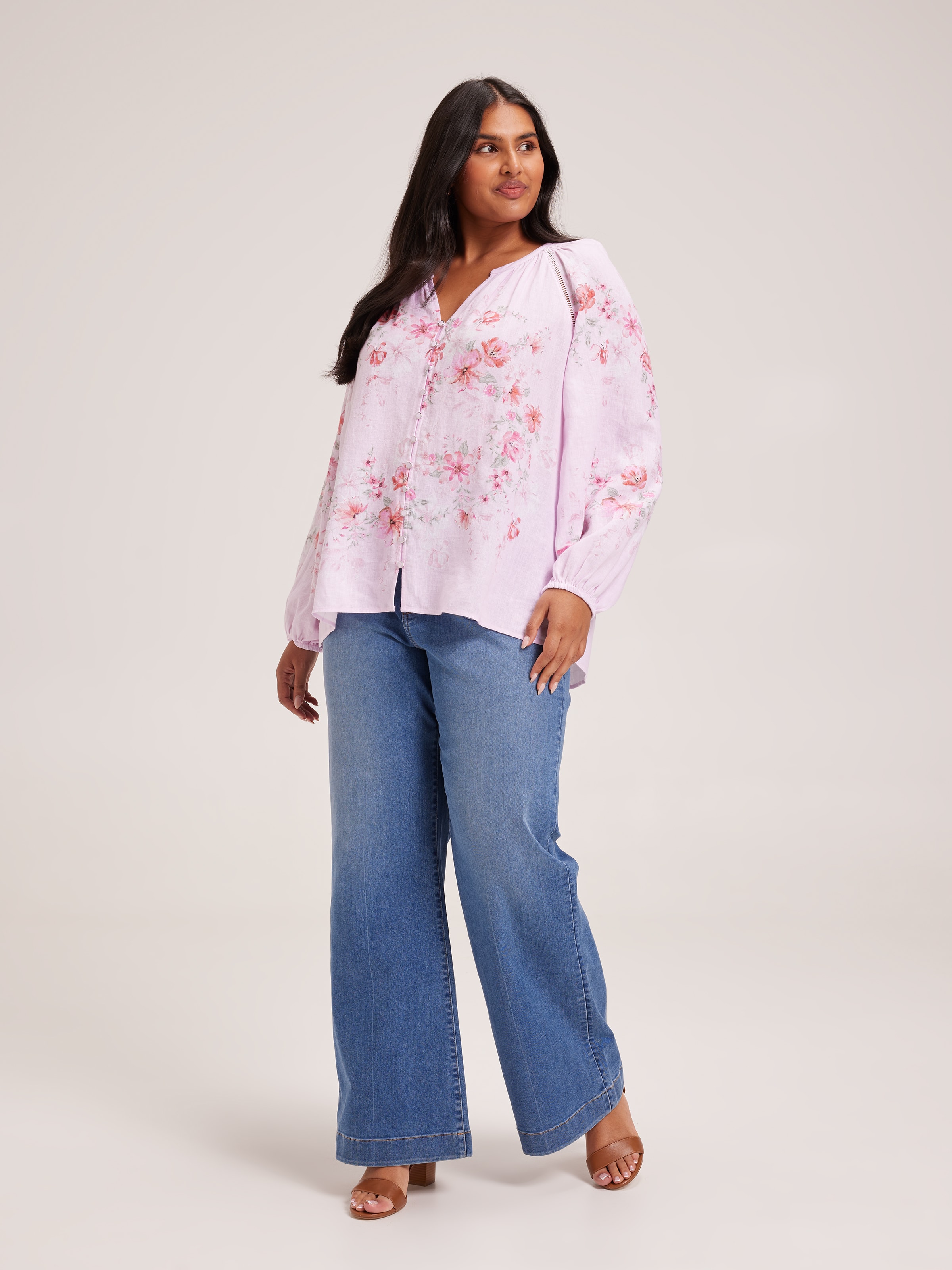 Curve Ava Button Through Blouse