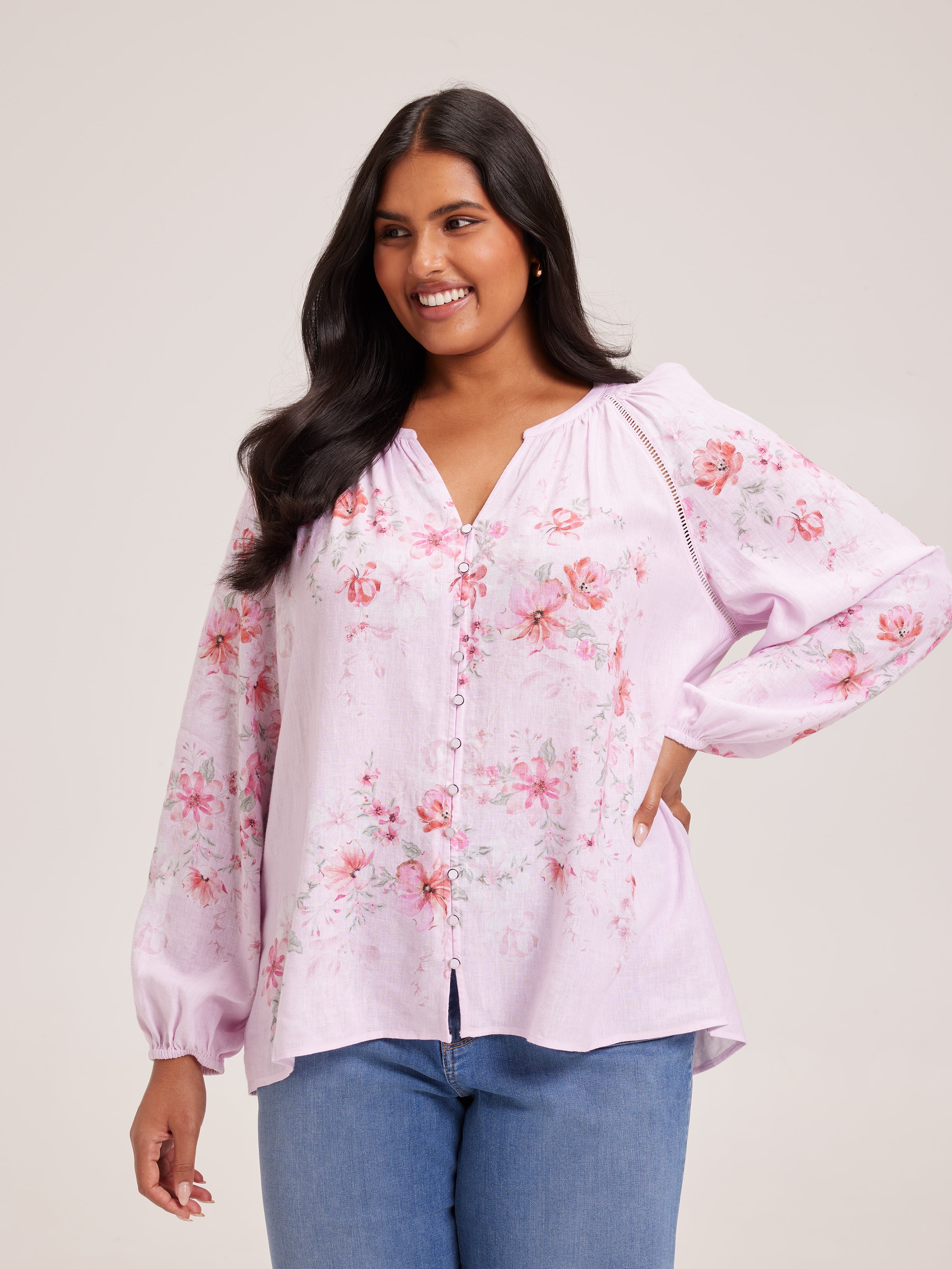 Curve Ava Button Through Blouse