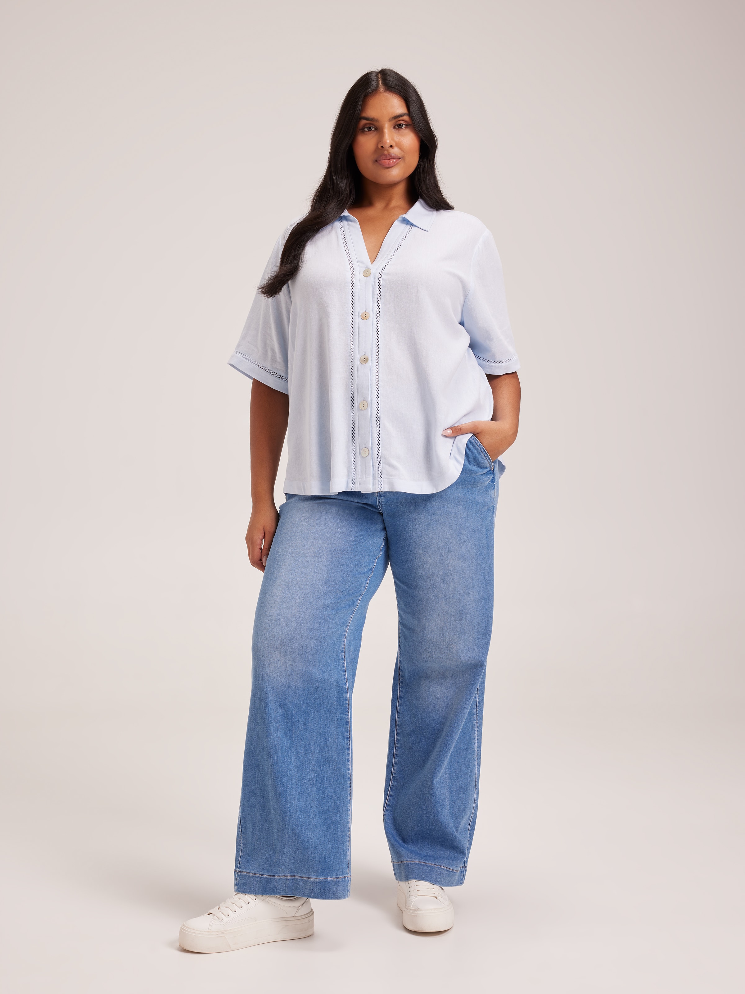 Curve Nova Lace Insert Shirt