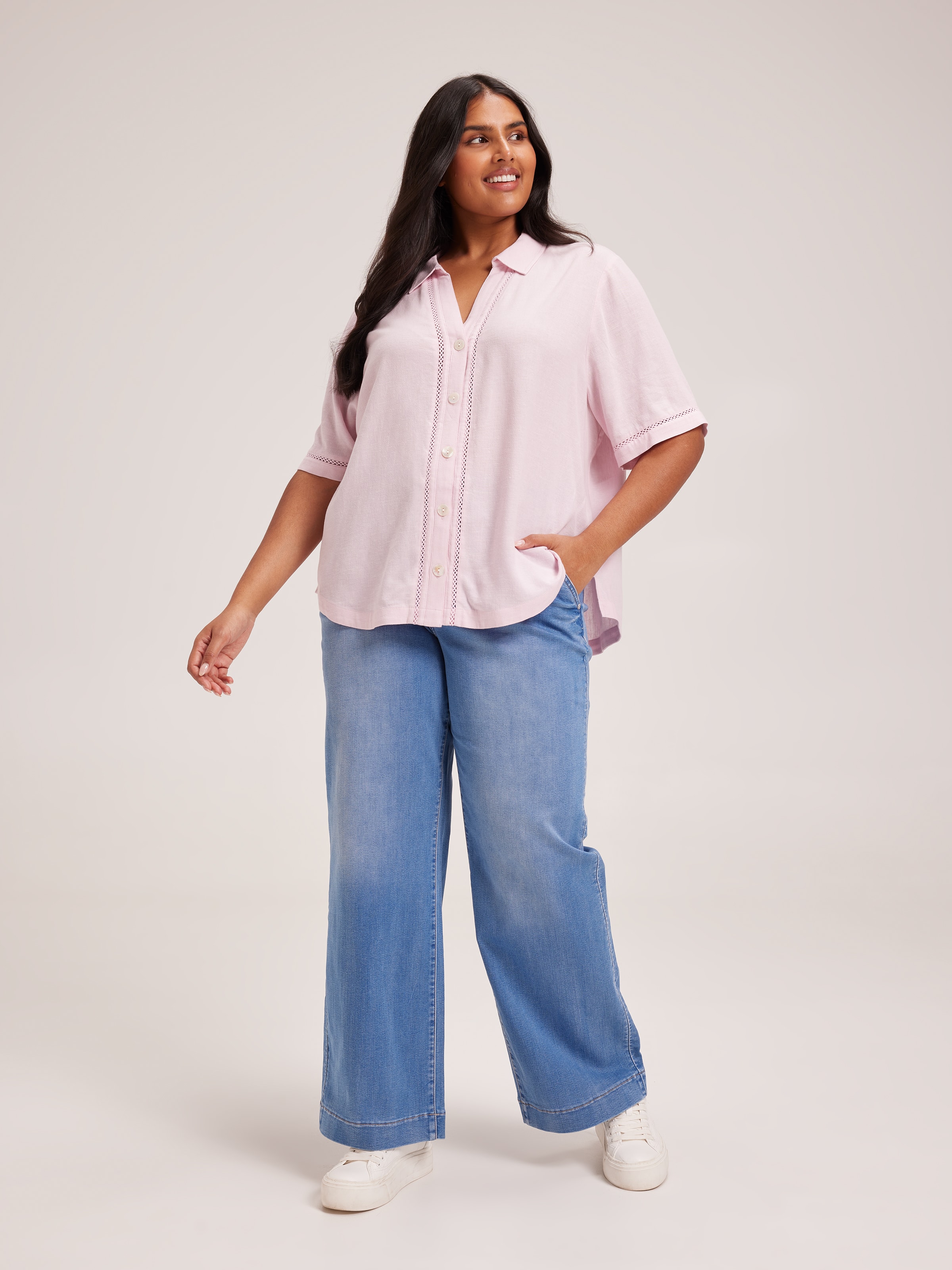 Curve Nova Lace Insert Shirt