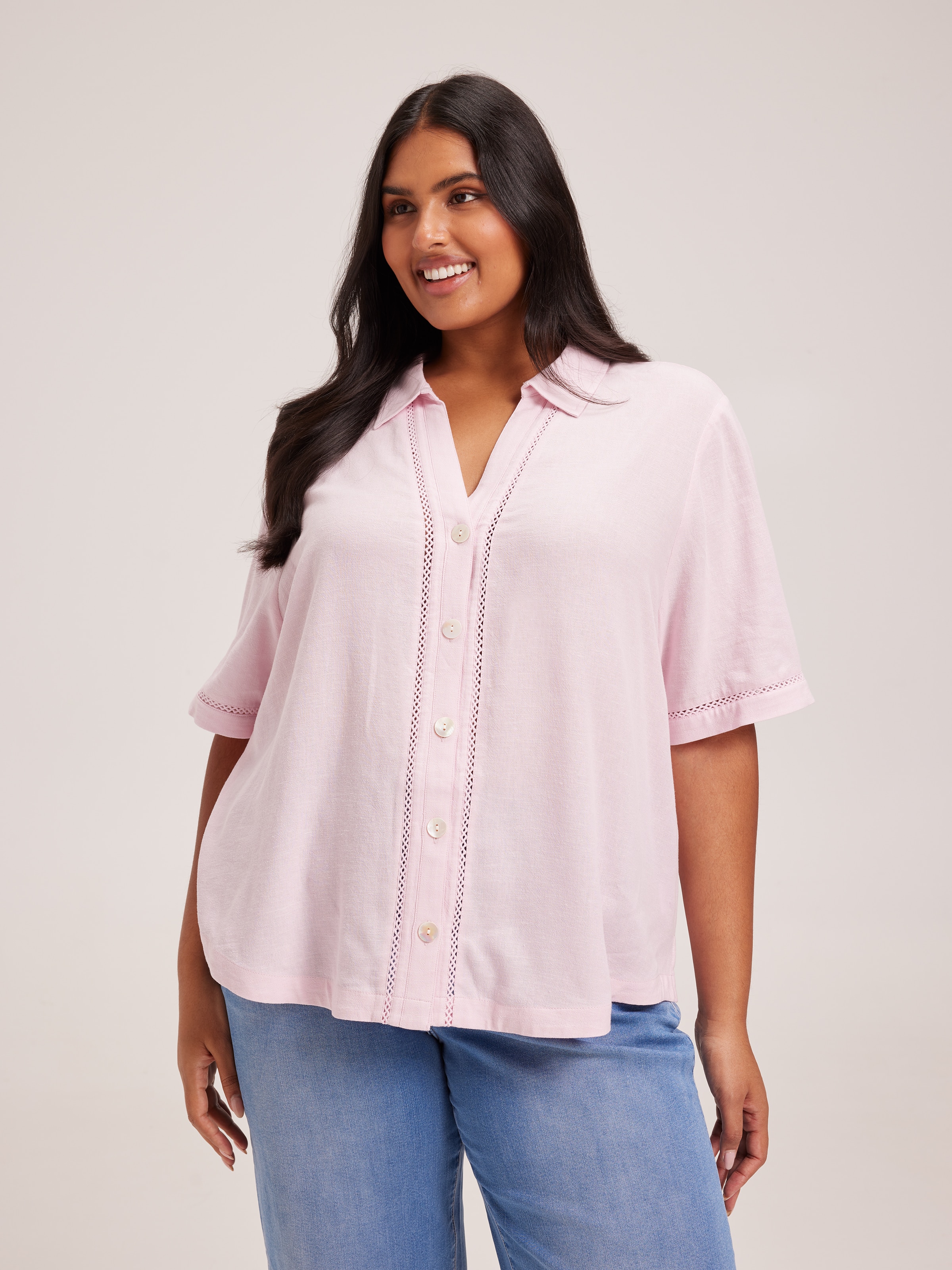 Curve Nova Lace Insert Shirt