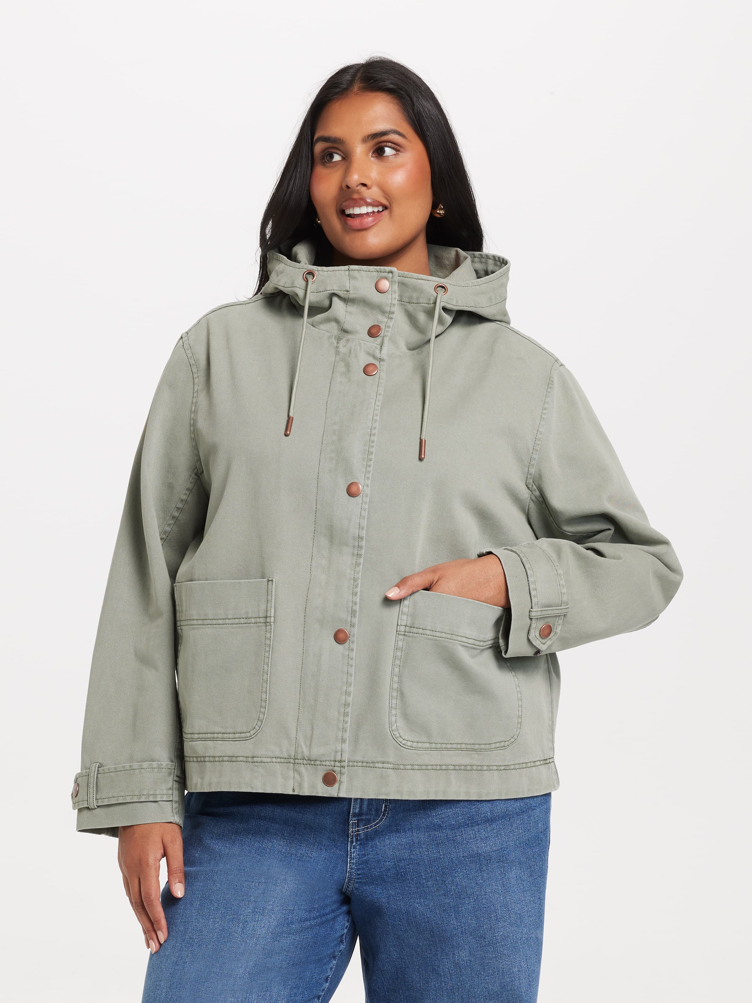 Curve Rylee Hooded Twill Jacket