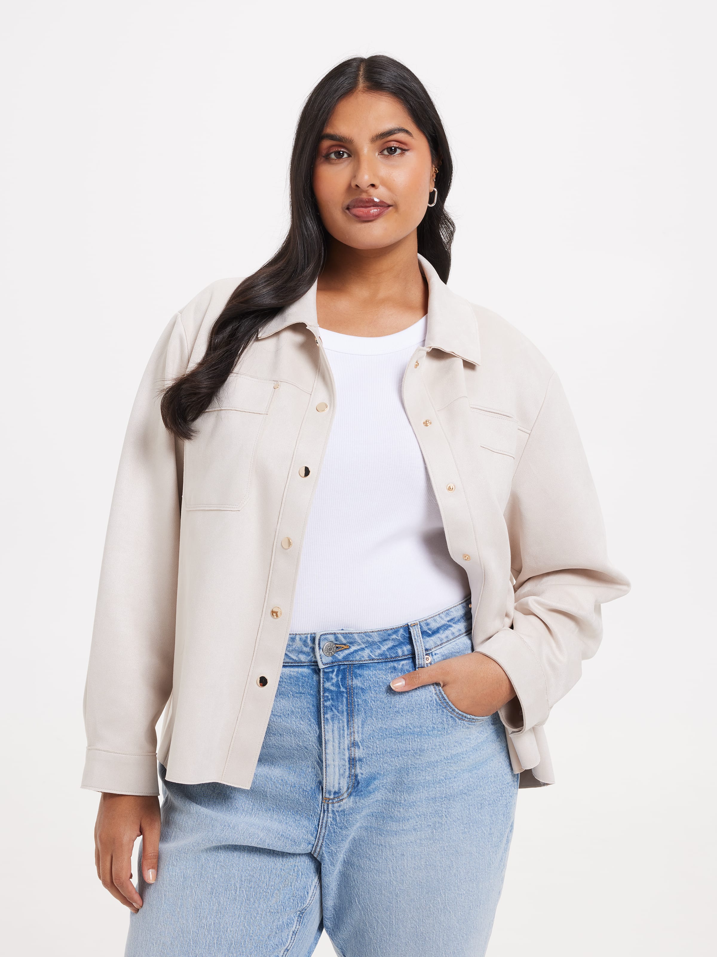 Curve Olivia Suedette Shacket