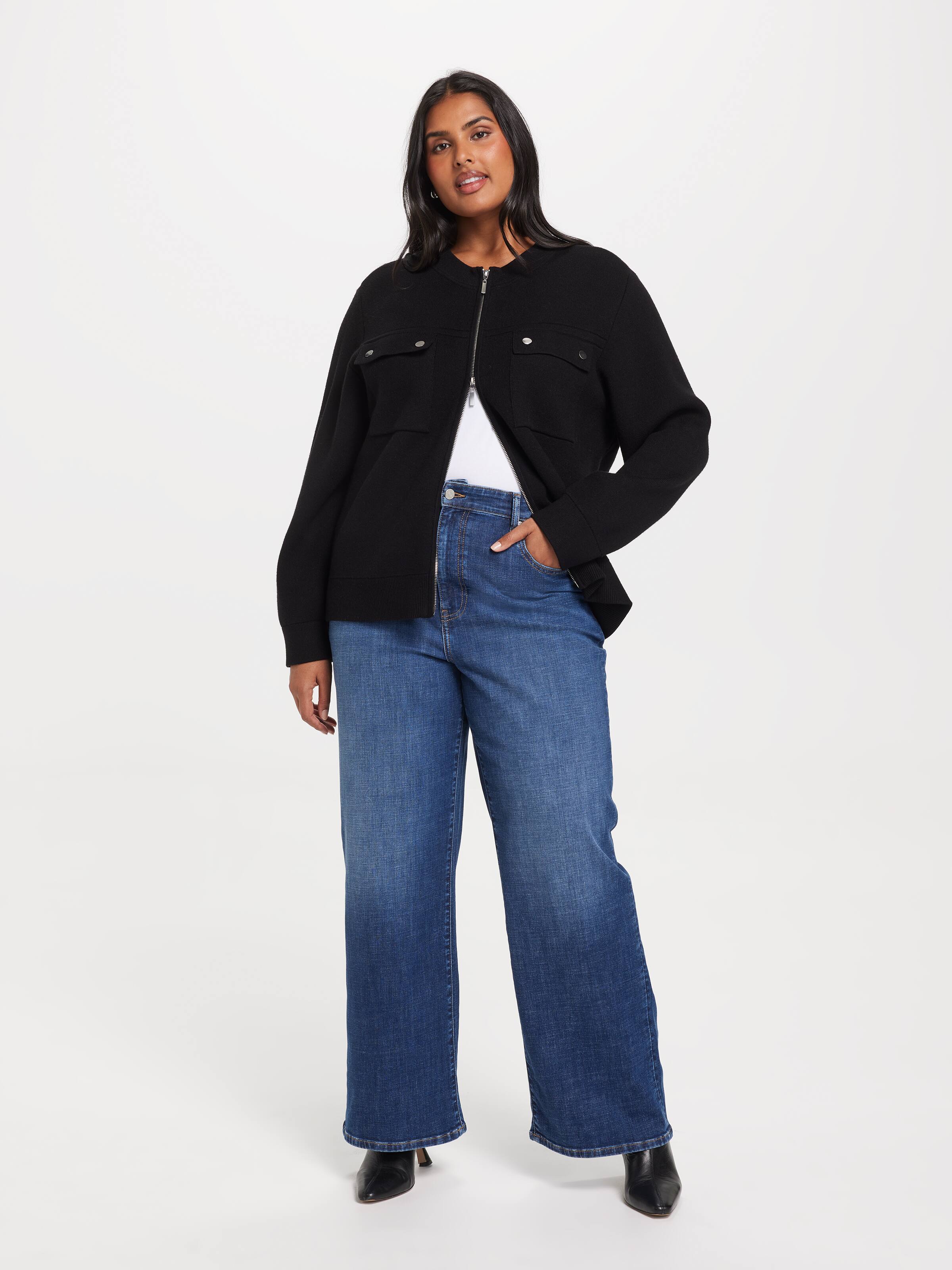 Curve Alexis Pocket Detail Knit Bomber