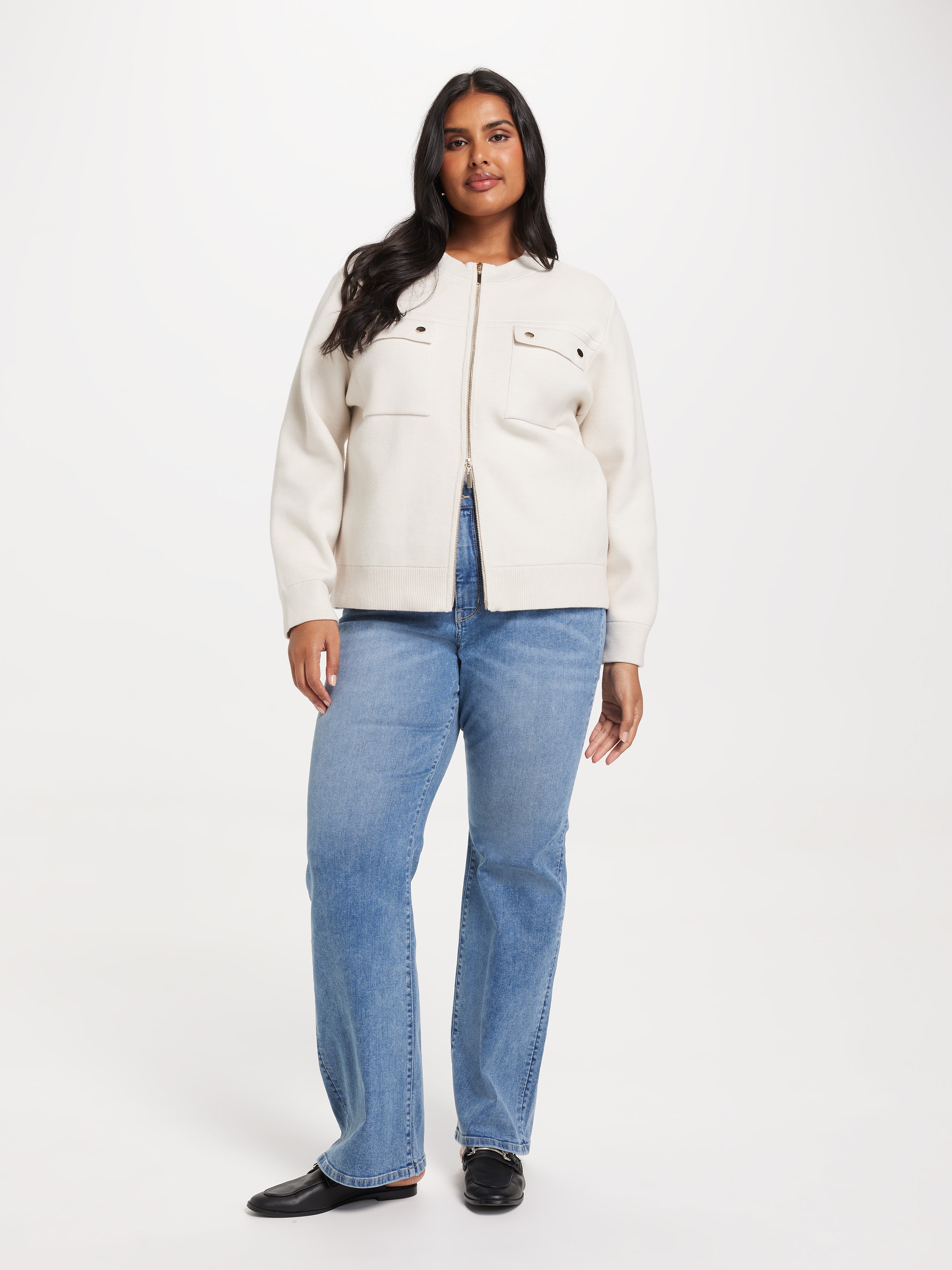 Curve Alexis Pocket Detail Knit Bomber