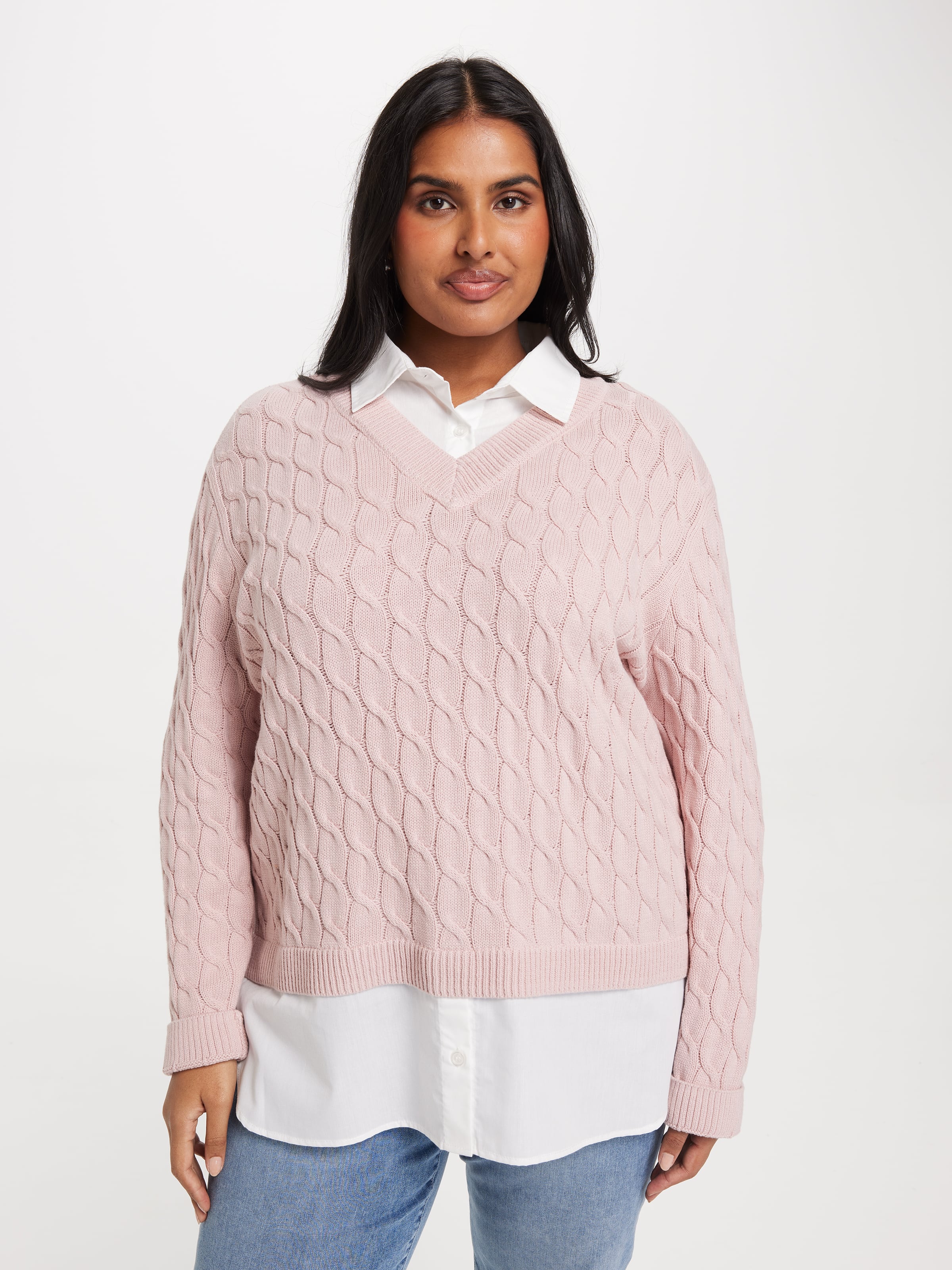 Curve Kelsey Half Shirt Pullover