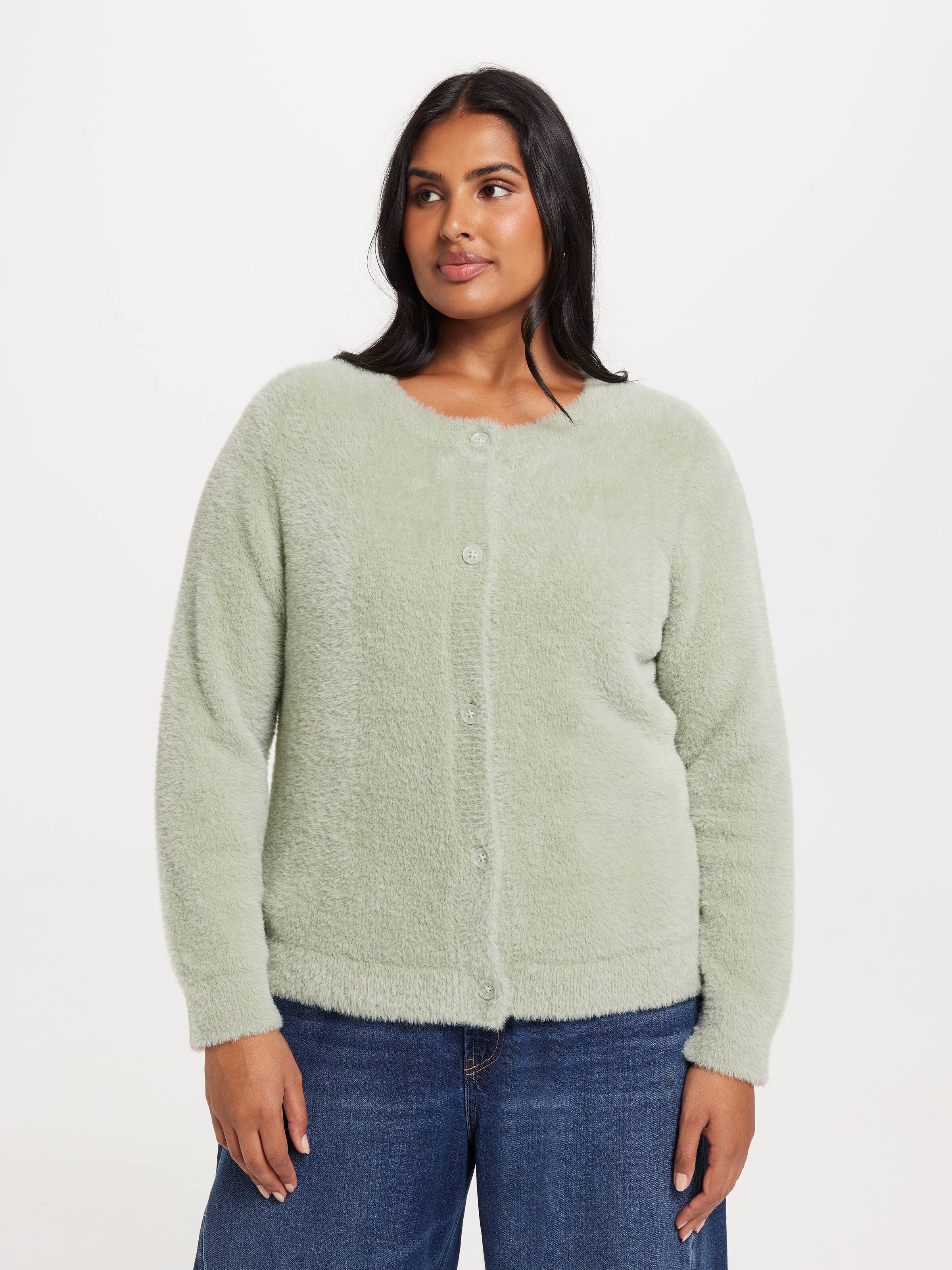 Curve Leah Eyelash Crew Neck Cardi
