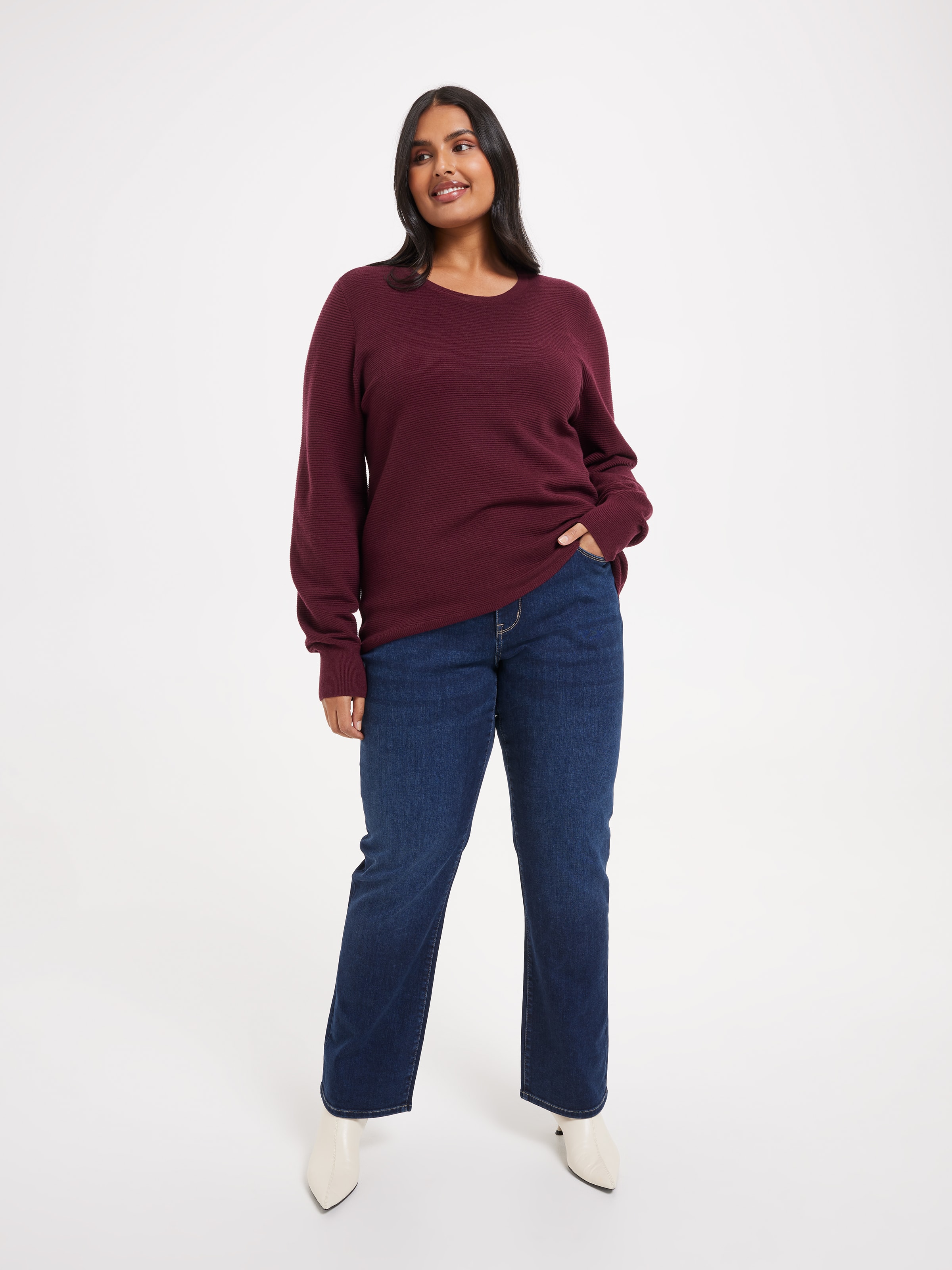 Curve Elle Crew Ottoman Pullover