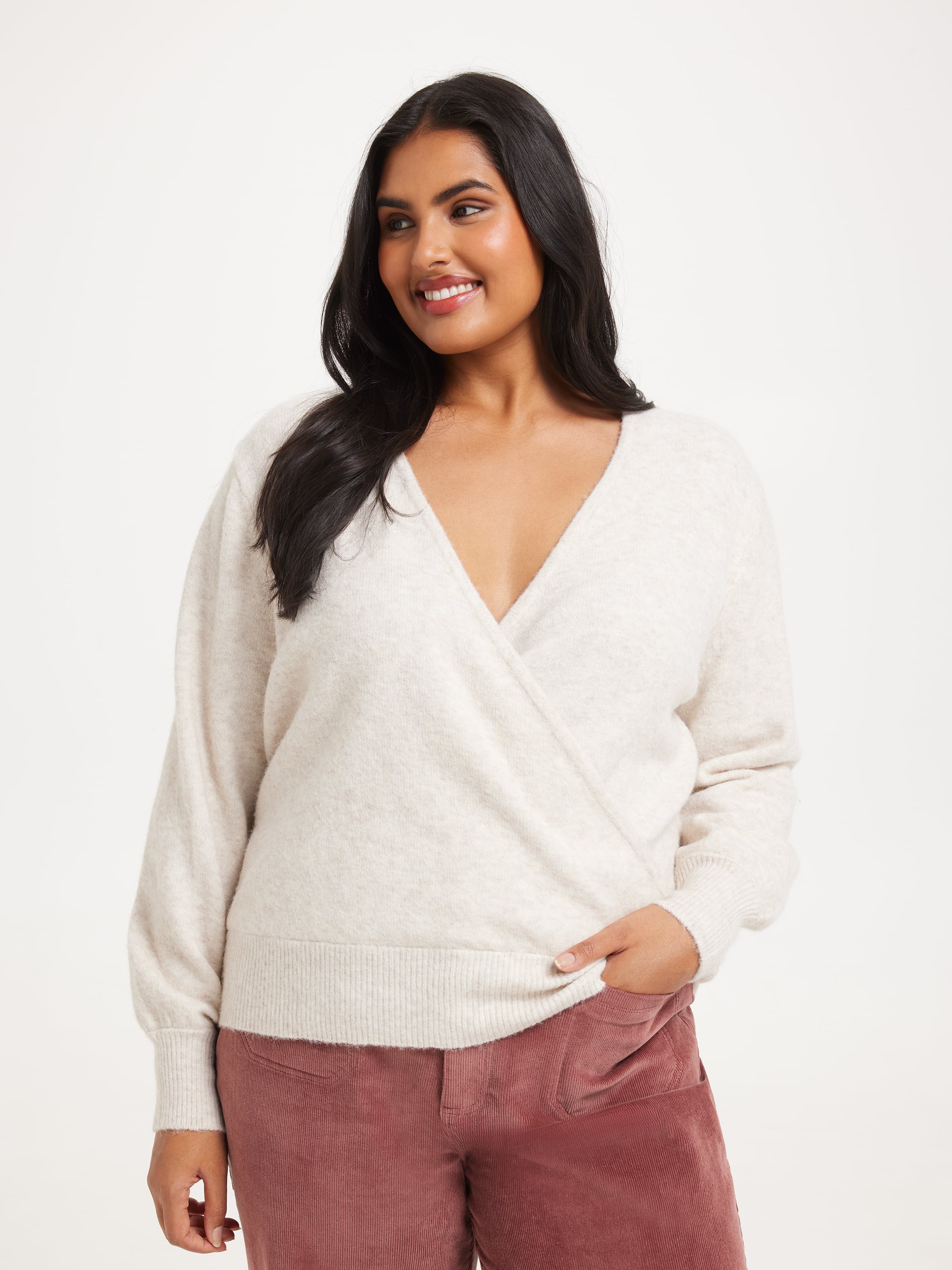 Curve Serera Wrap Fashion Pullover