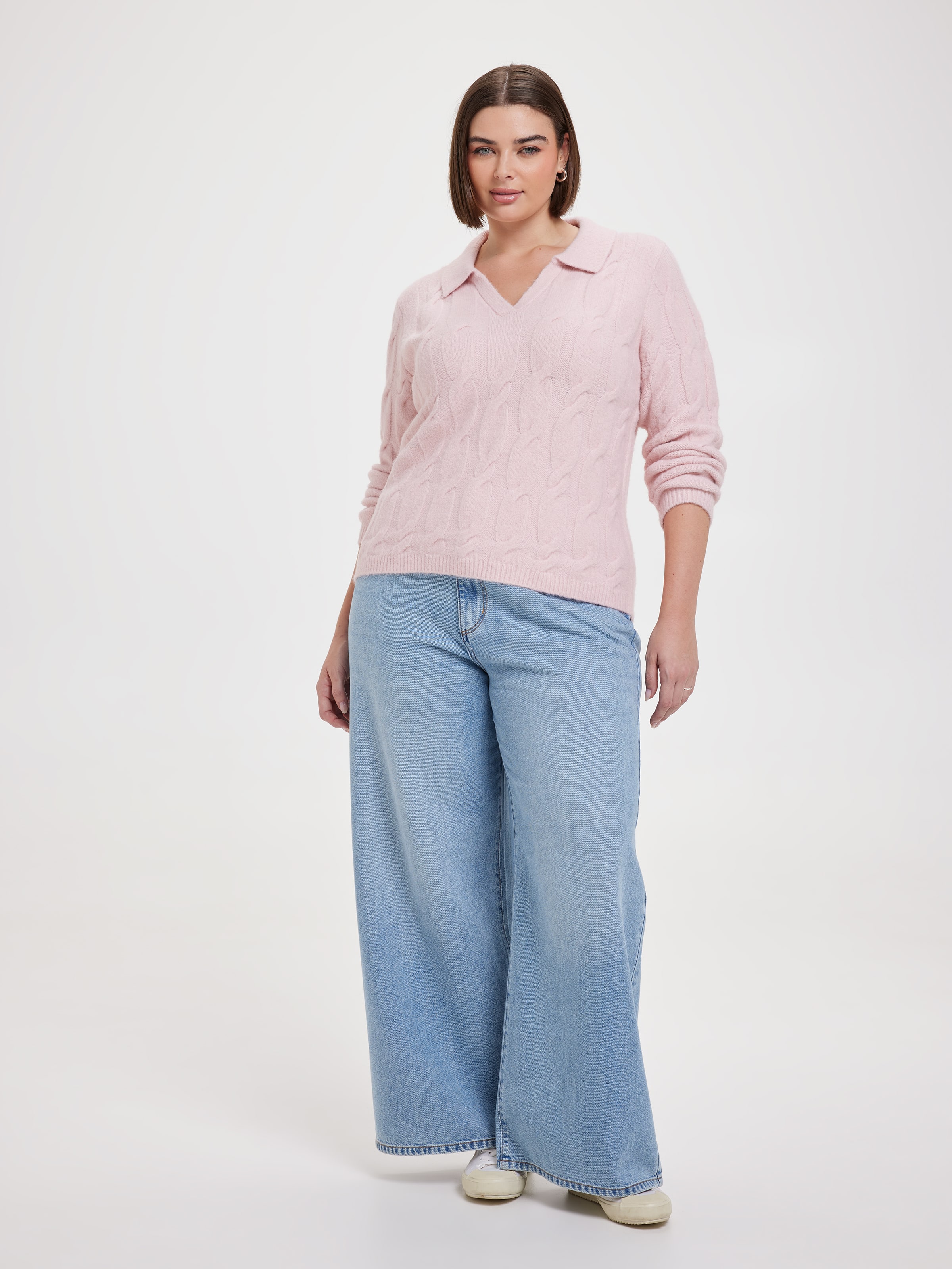 Curve Liv Cable Collared Pullover