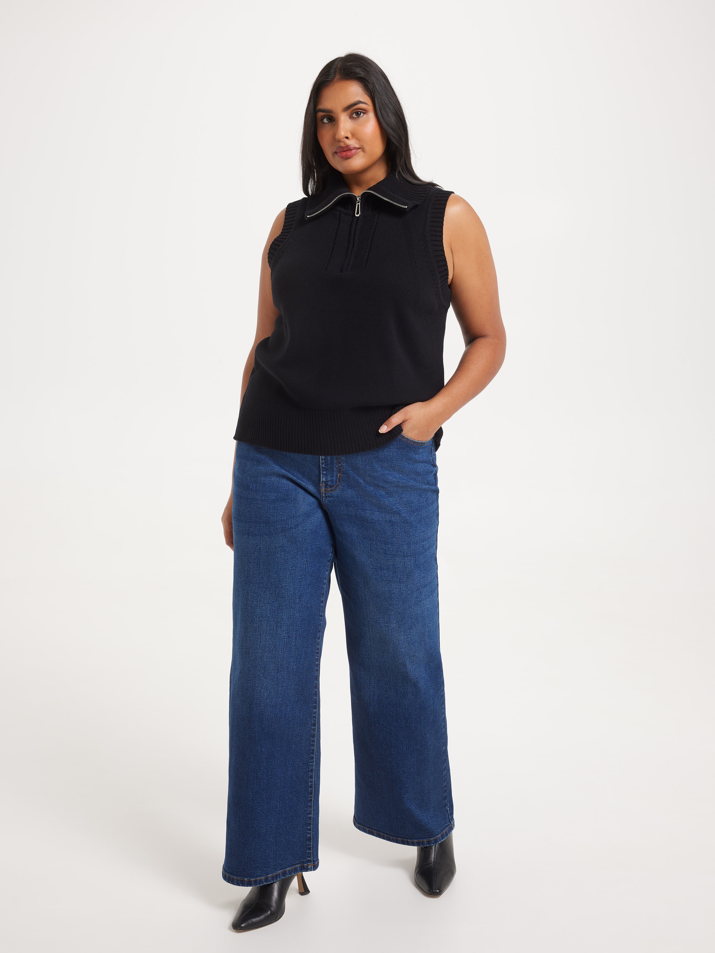 Curve Monique Zip Neck Vest