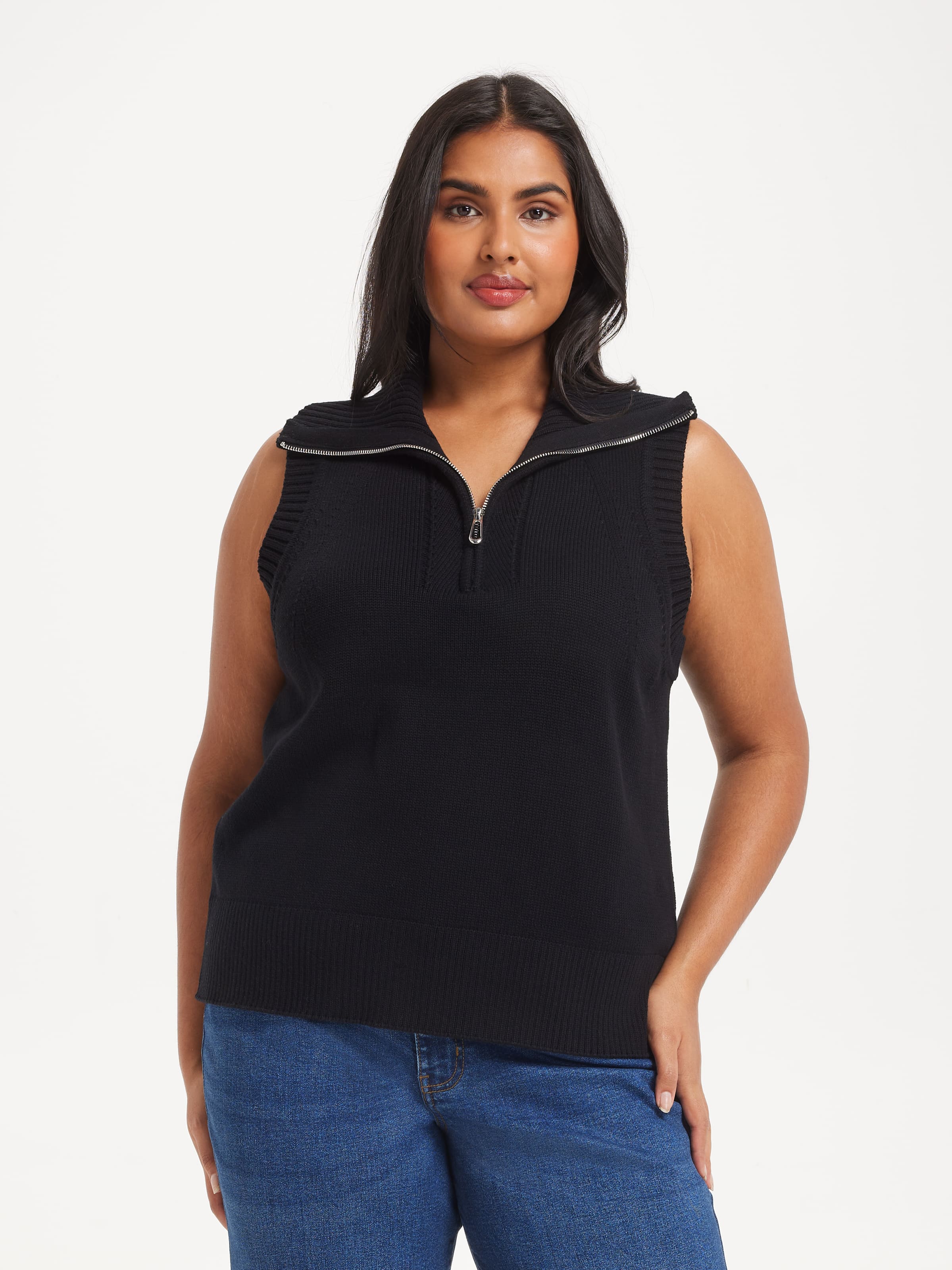 Curve Monique Zip Neck Vest