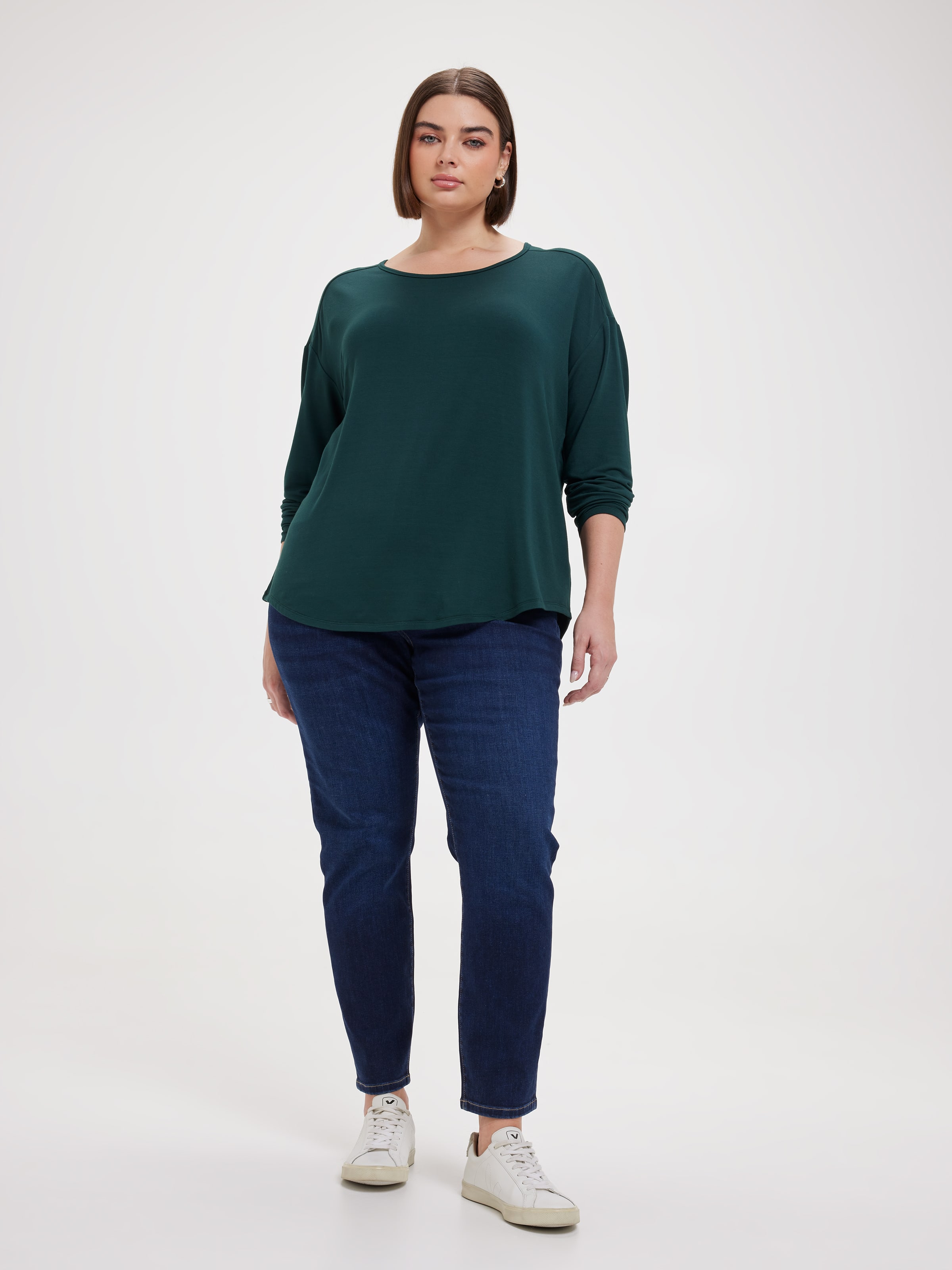 Curve Luxe Long Sleeve Modal Crew Top