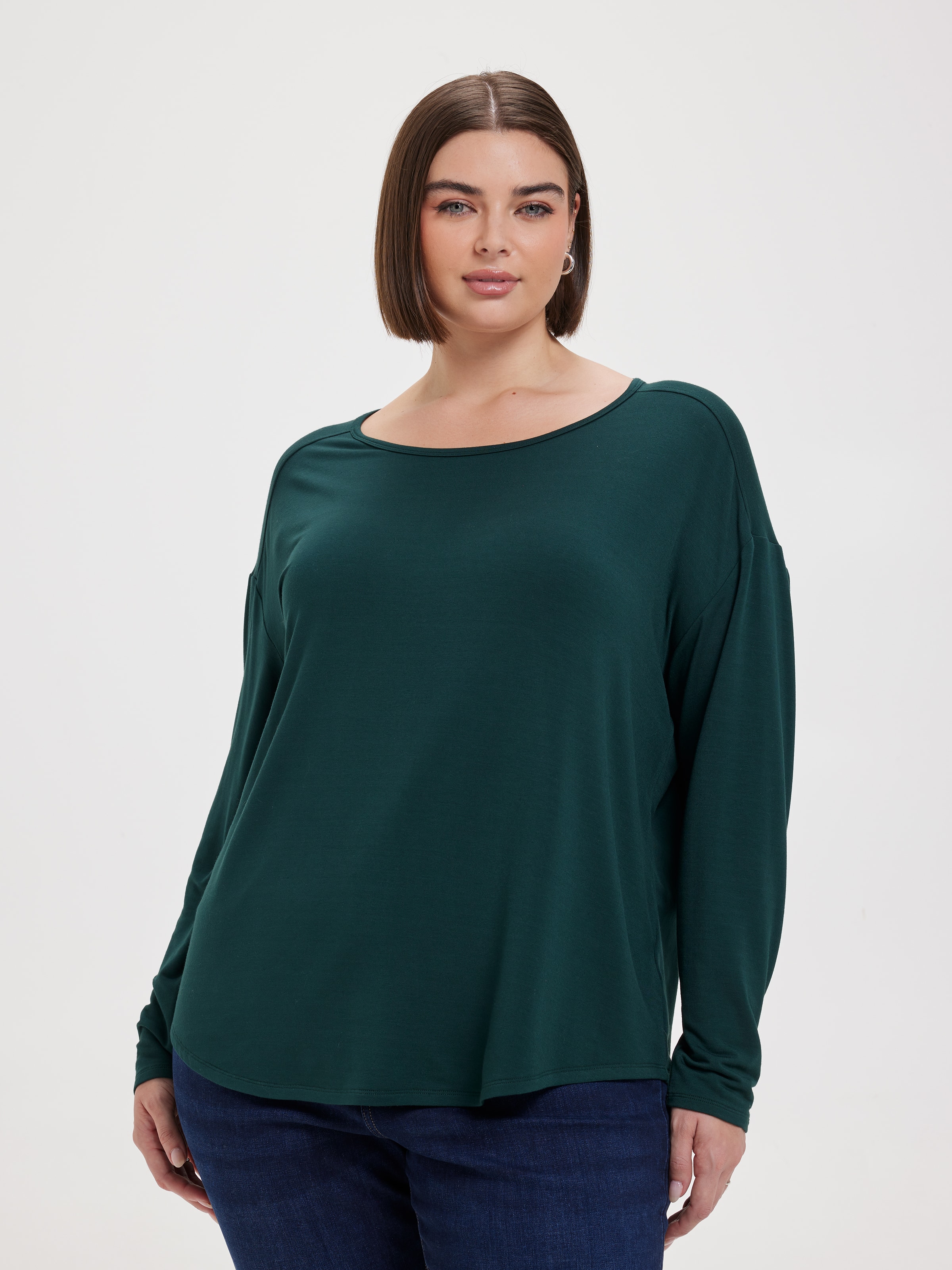 Curve Luxe Long Sleeve Modal Crew Top