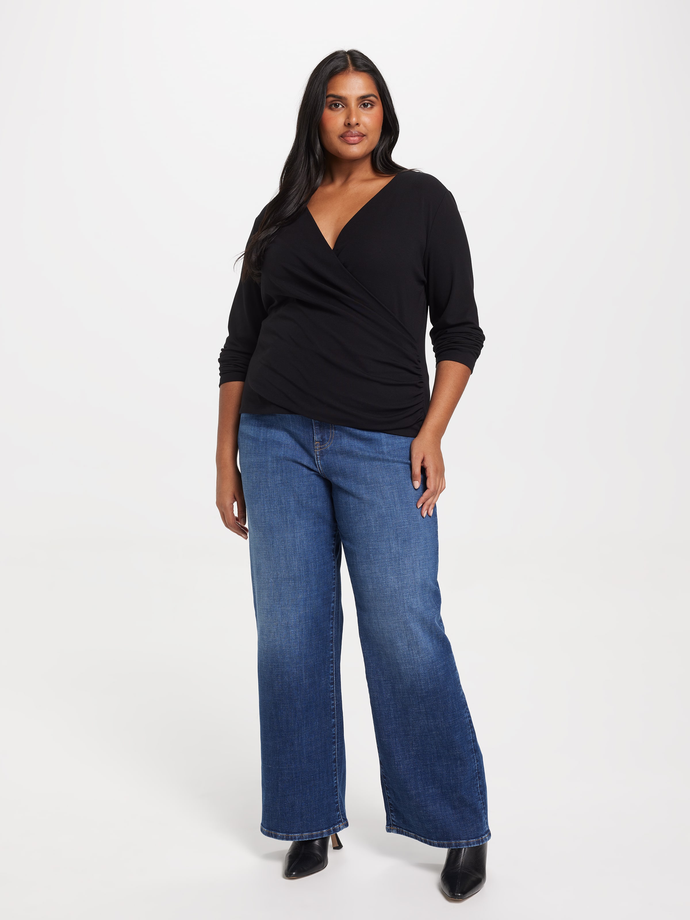 Curve Georgia Wrap Long Sleeve Top