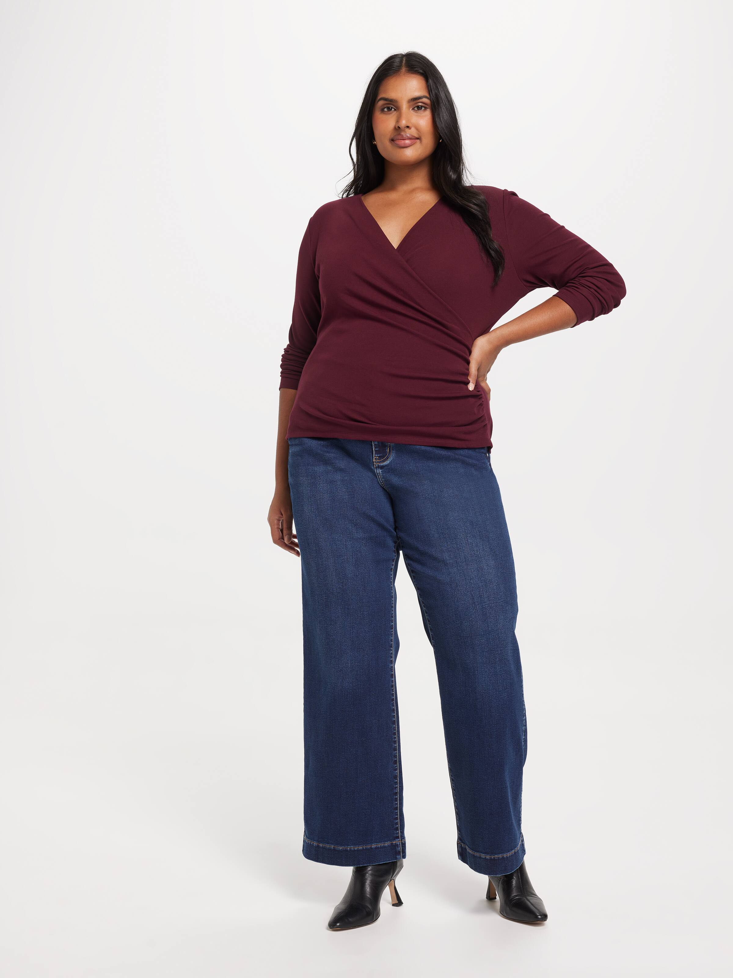 Curve Georgia Wrap Long Sleeve Top