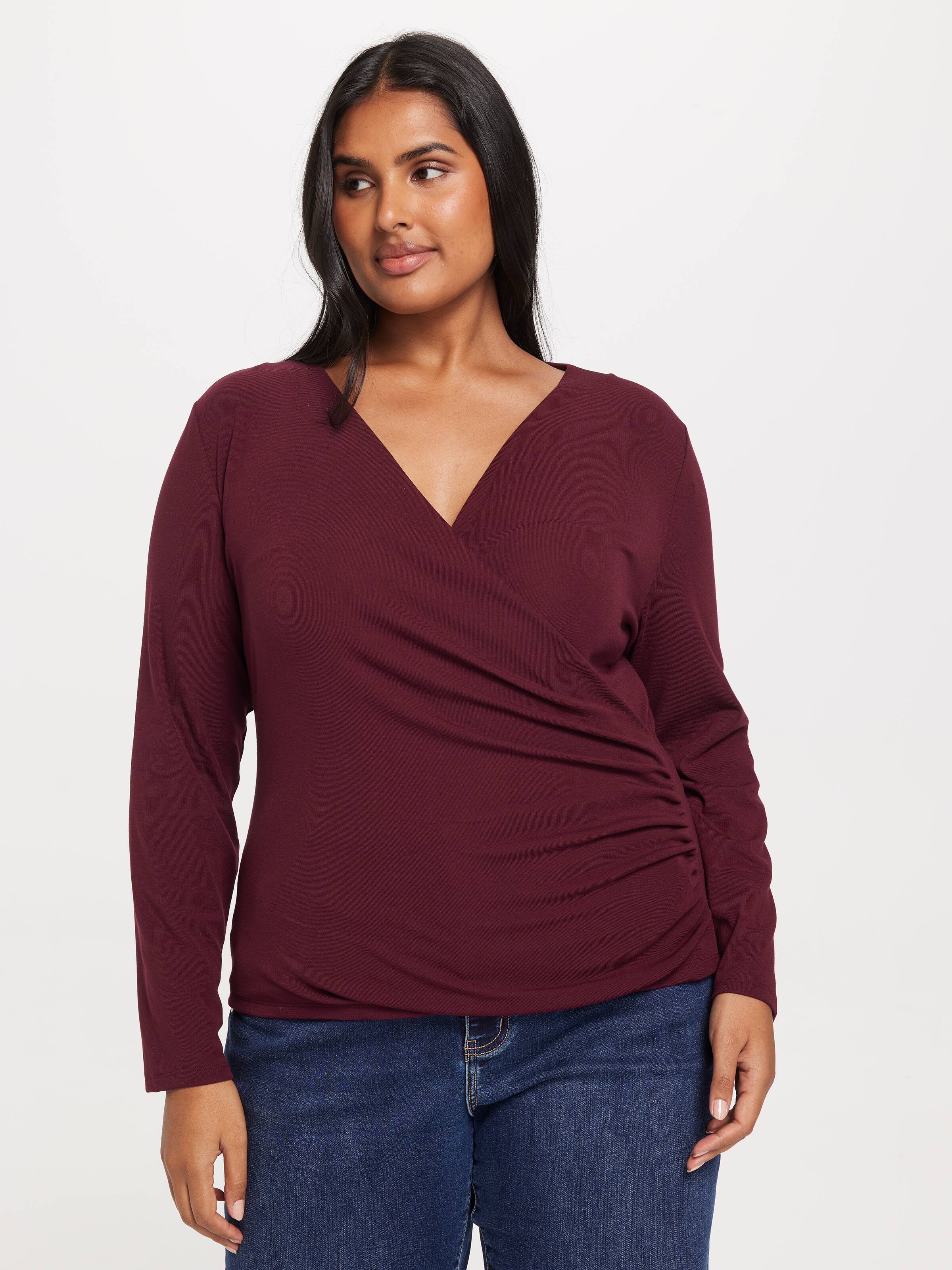 Curve Georgia Wrap Long Sleeve Top