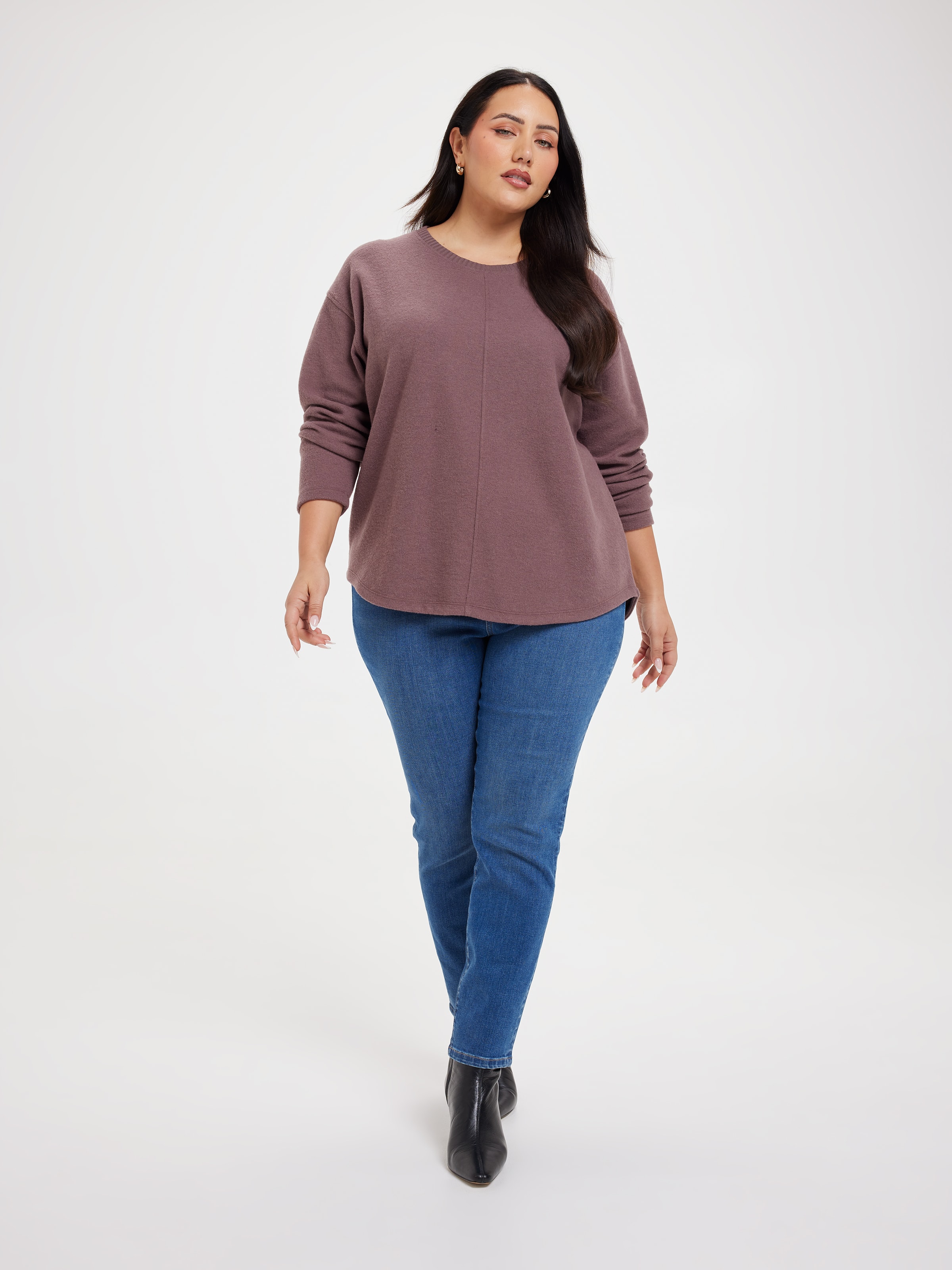 Curve Margot Relaxed Long Sleeve Seam Top