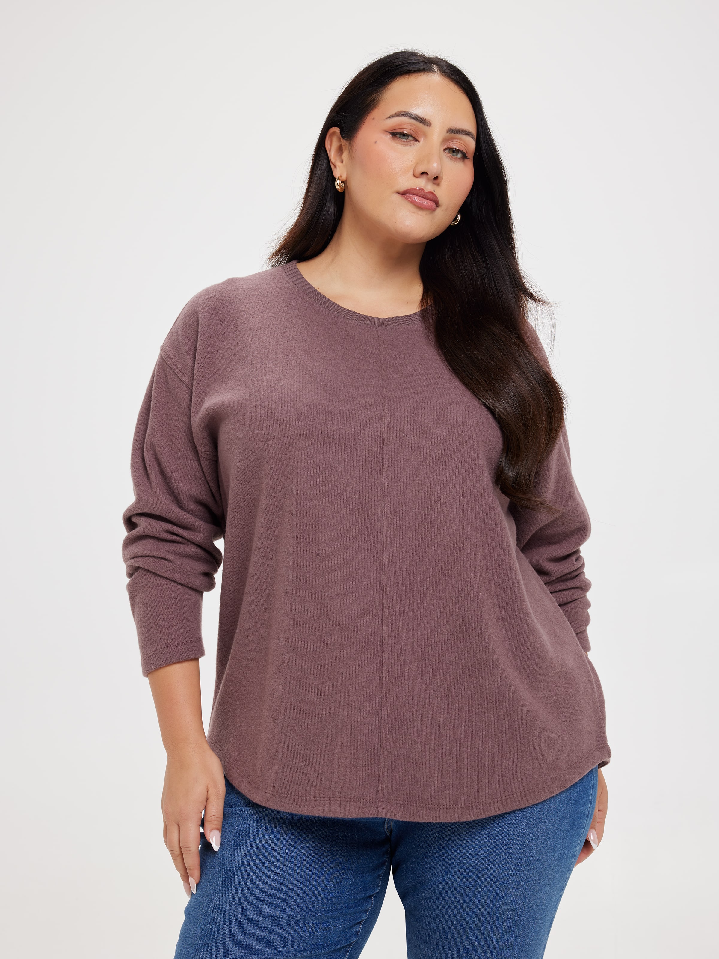 Curve Margot Relaxed Long Sleeve Seam Top