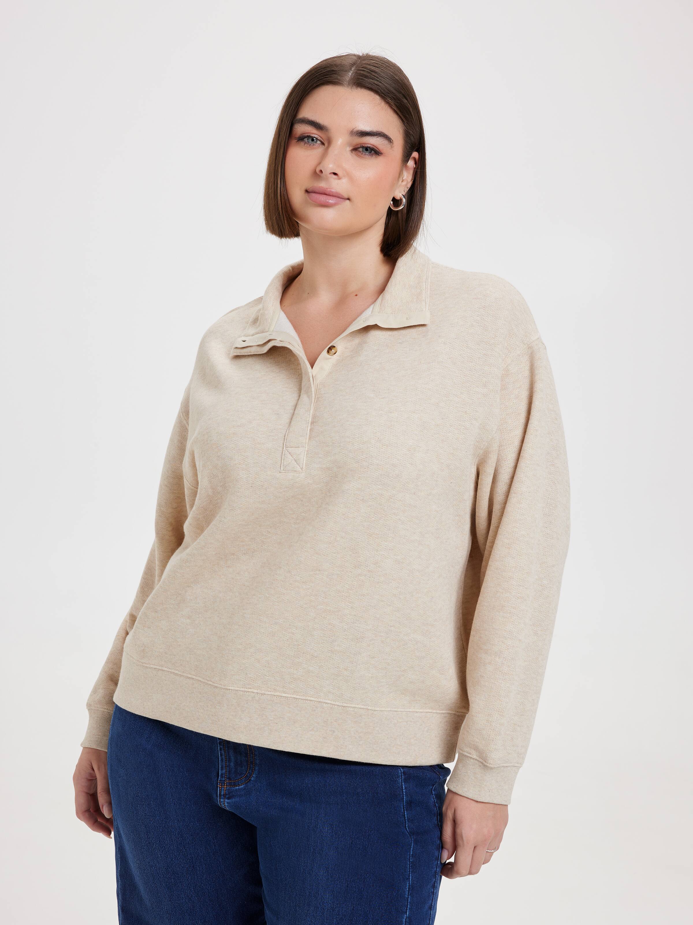 Curve Phoebe Button Sweat
