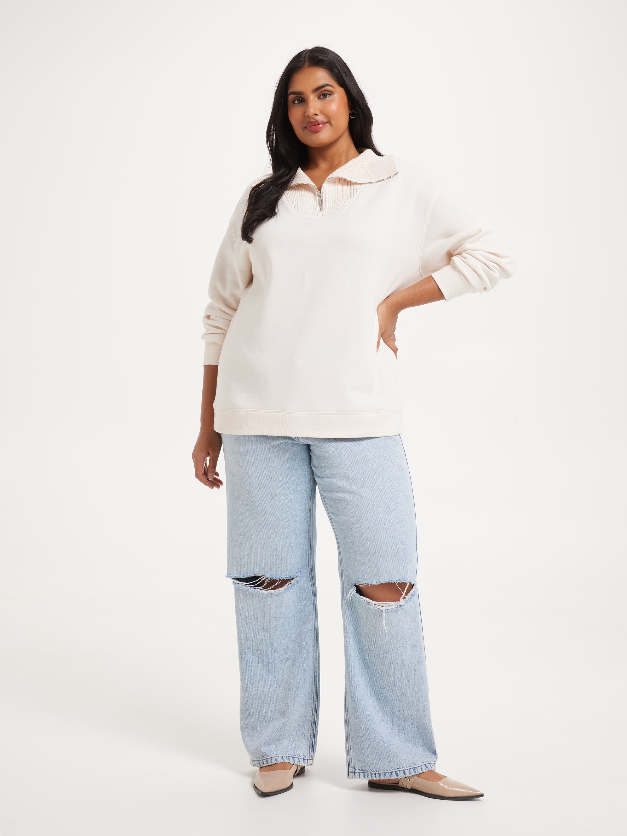 Curve Zoey Half Zip Sweat