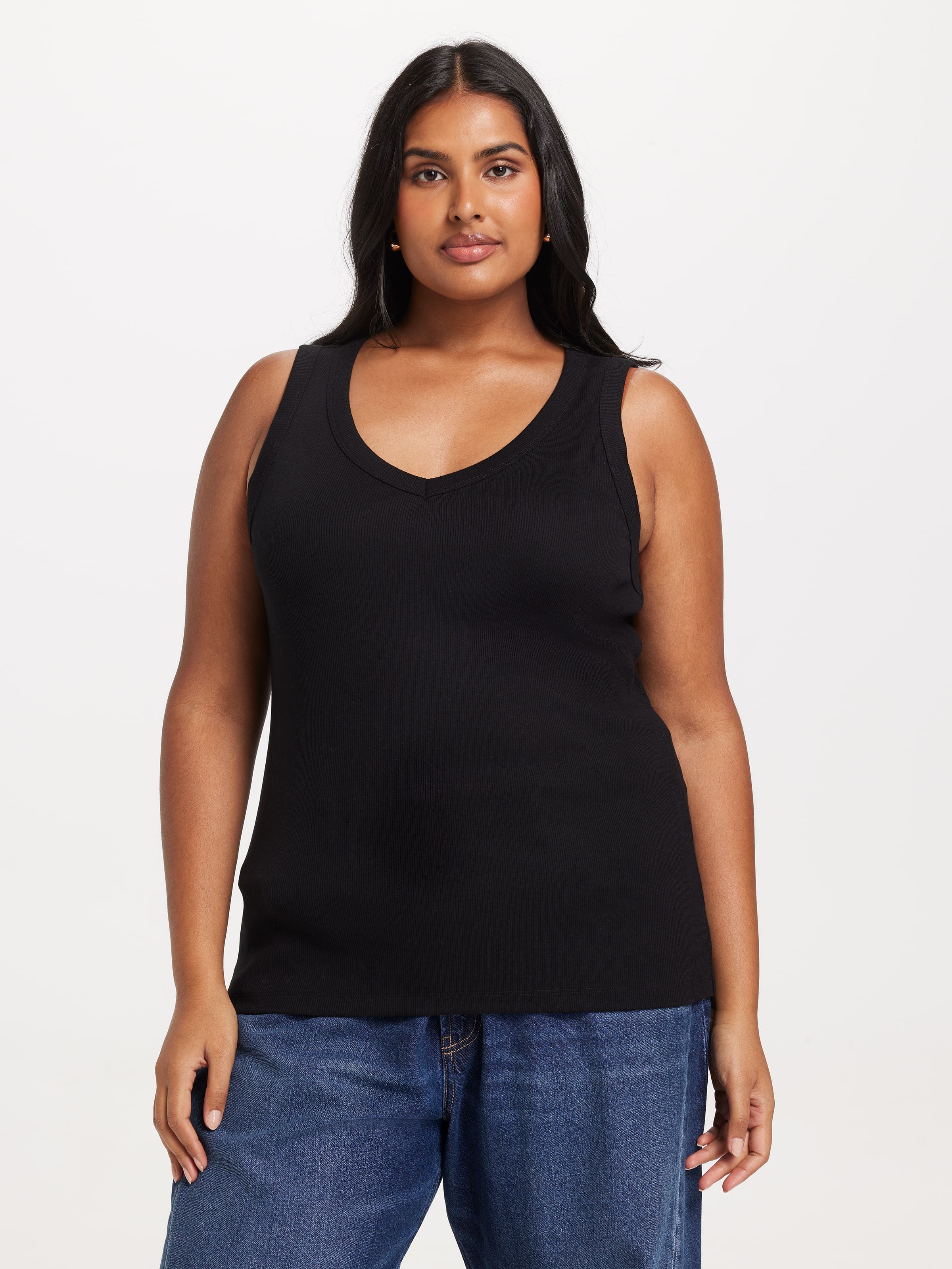 Curve Kaia V Neck Rib Tank
