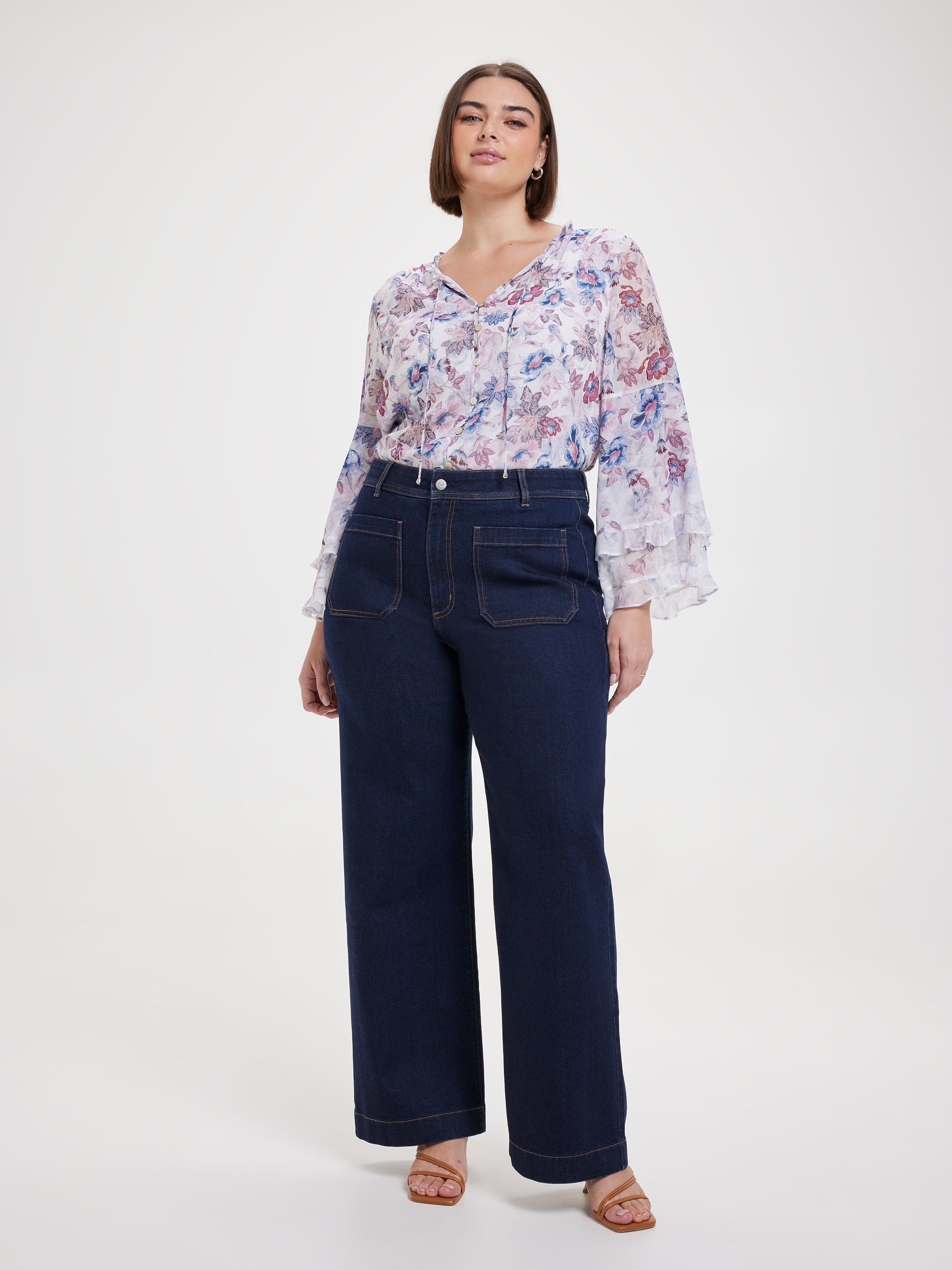 Curve Stevie Ruffle Sleeve Blouse