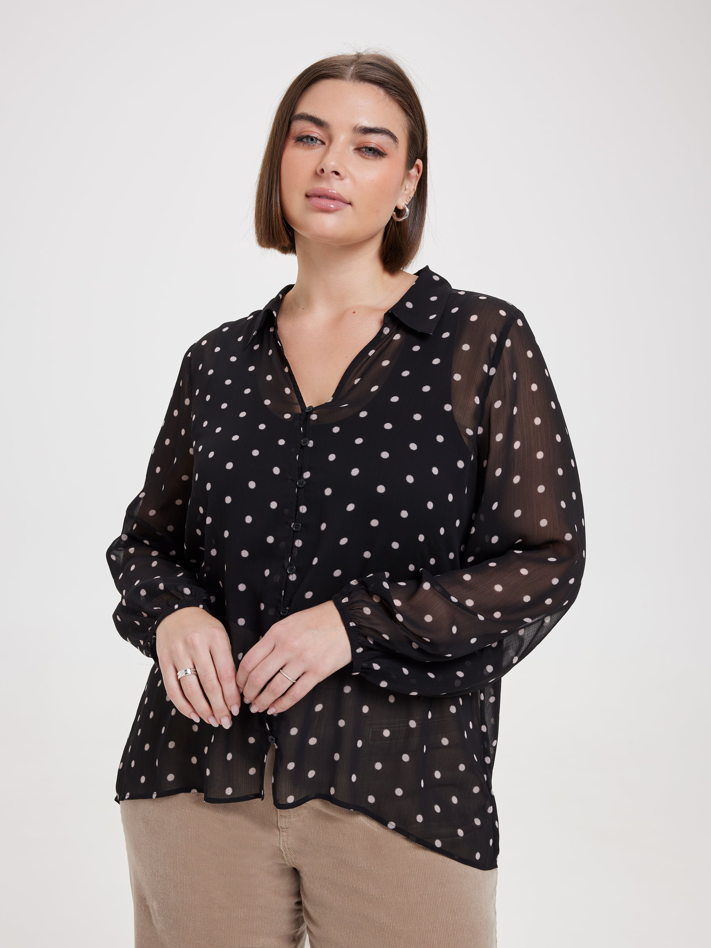 Curve Ada Button Through Blouse