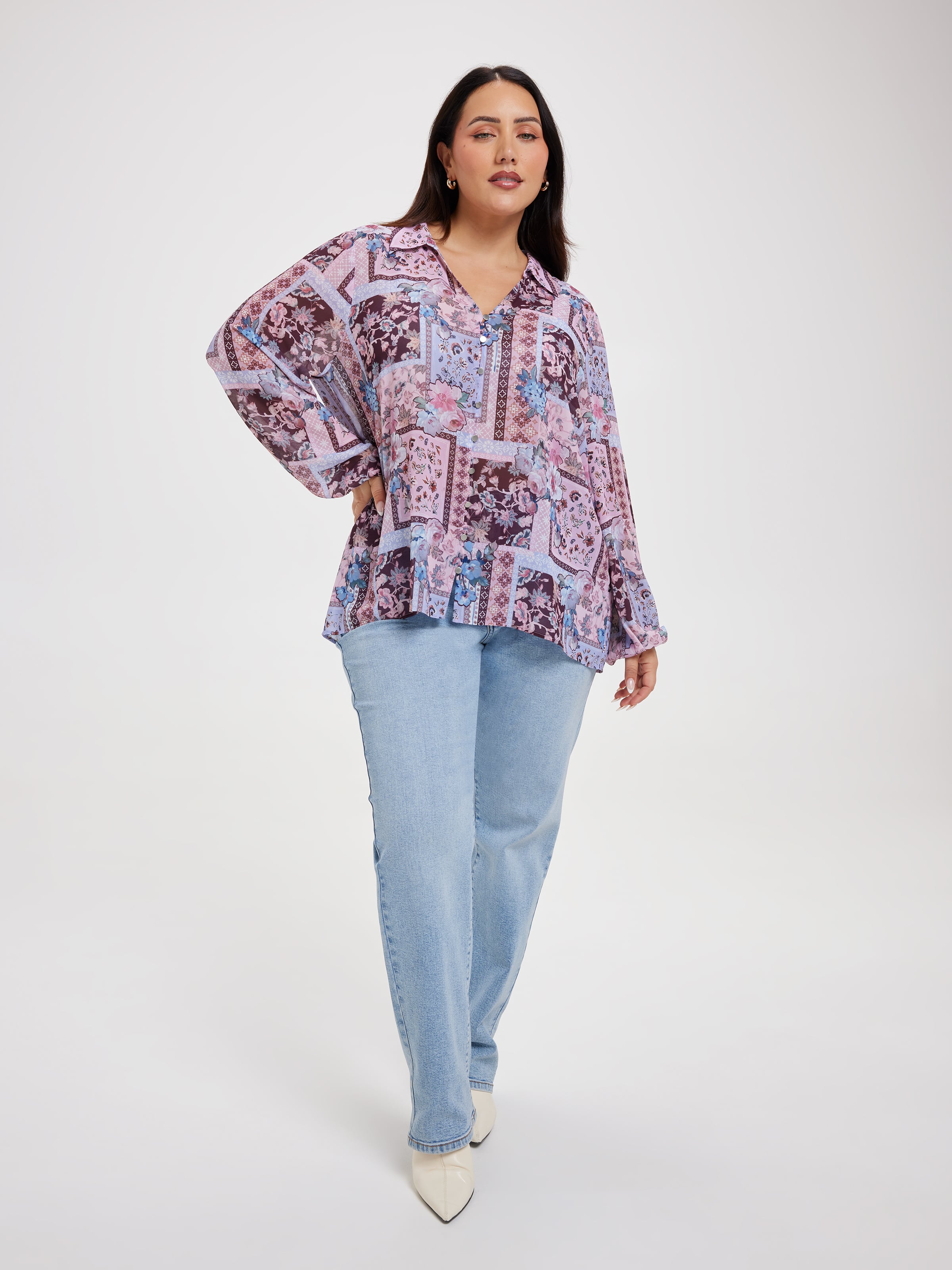 Curve Ada Button Through Blouse