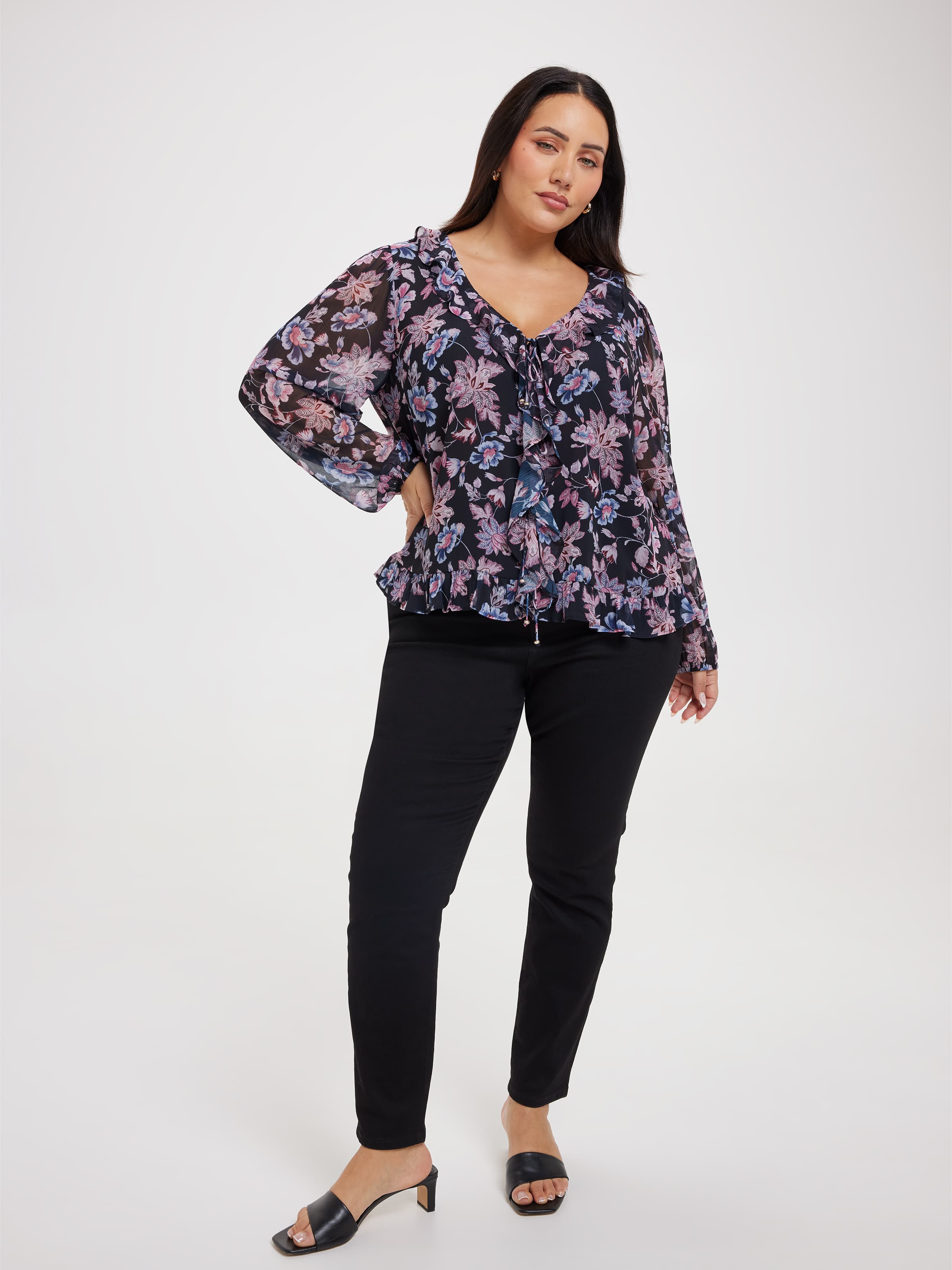Curve Margot Frill Tie Front Top