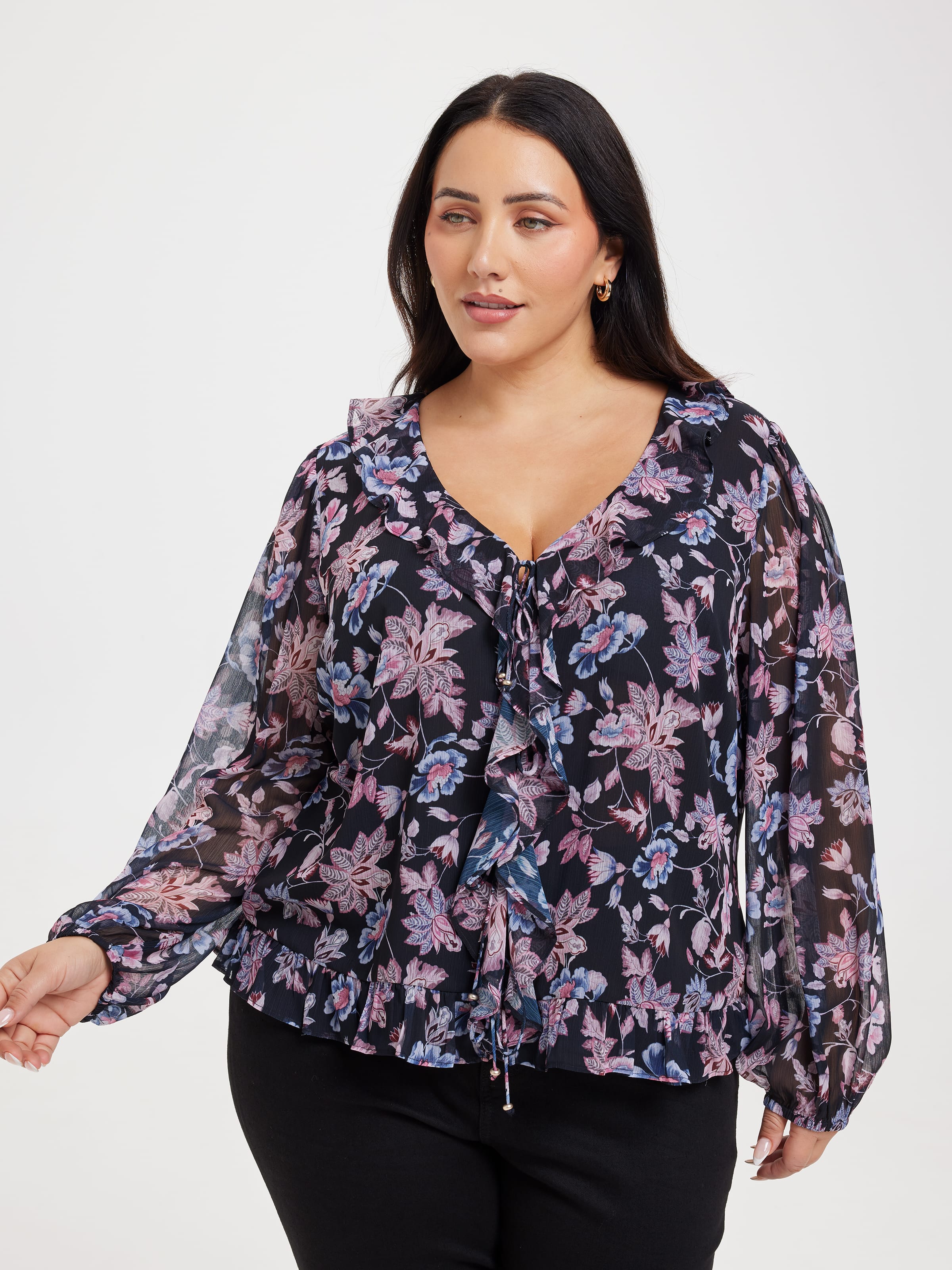 Curve Margot Frill Tie Front Top