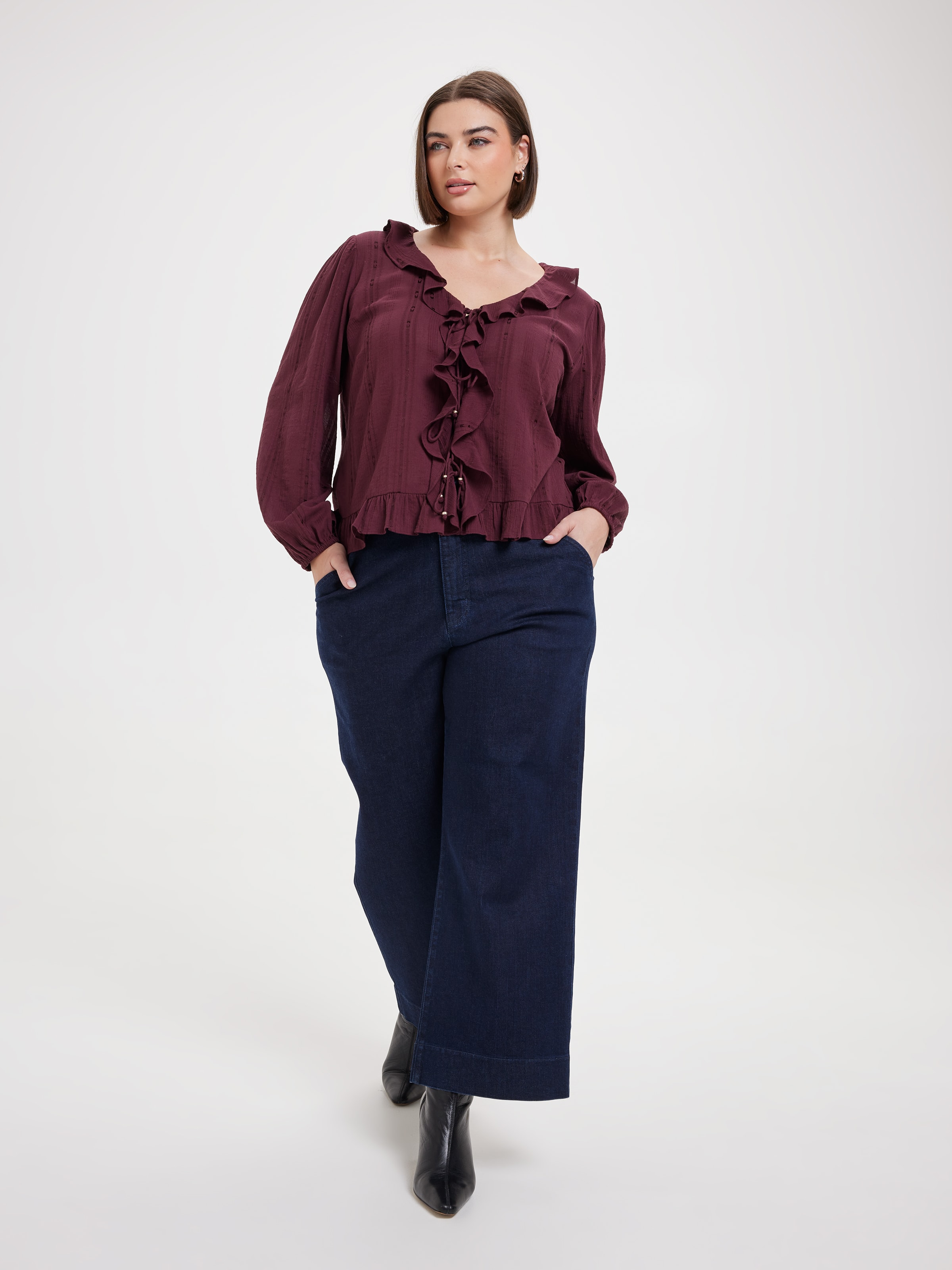 Curve Margot Frill Tie Front Top
