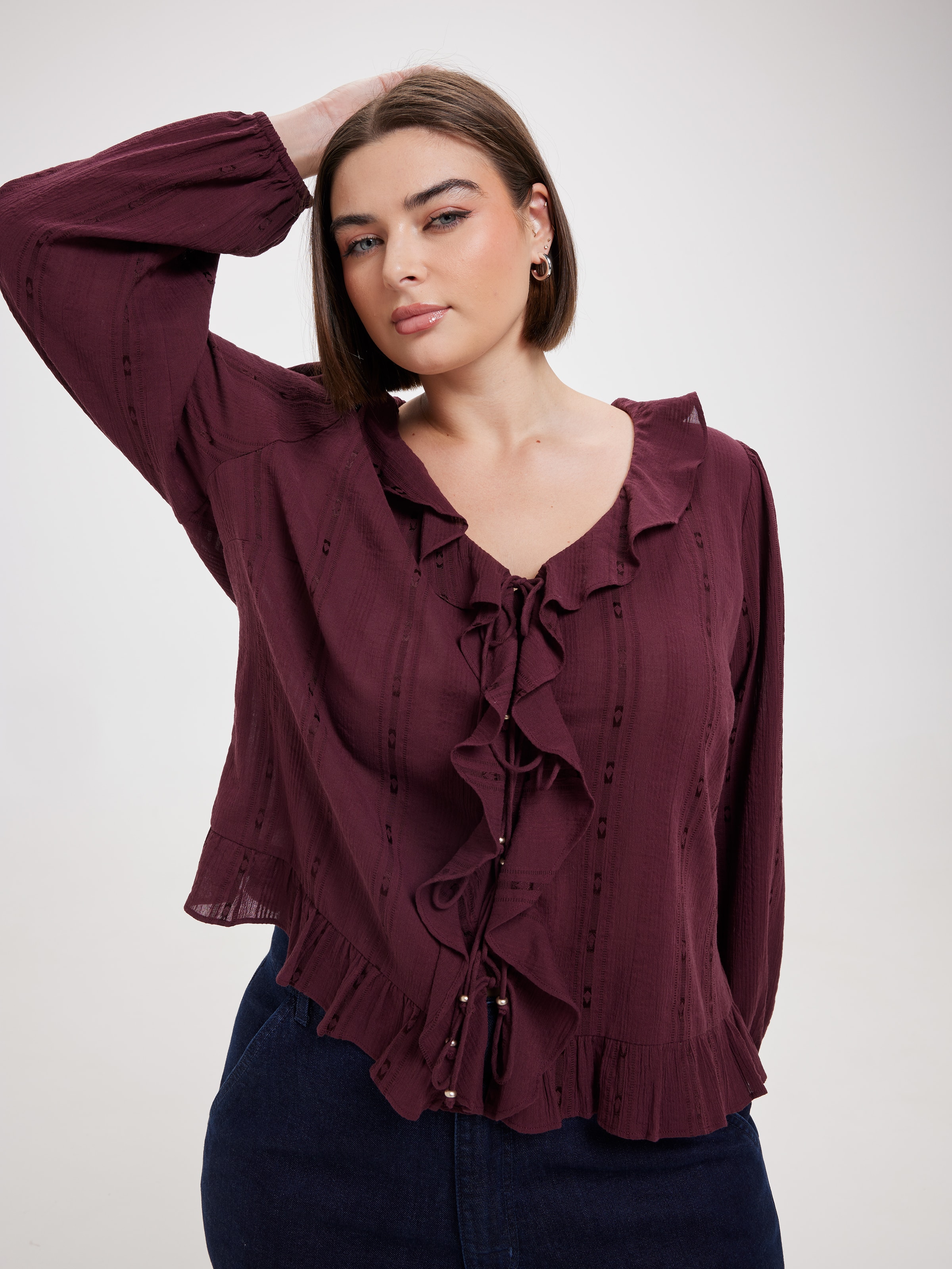 Curve Margot Frill Tie Front Top