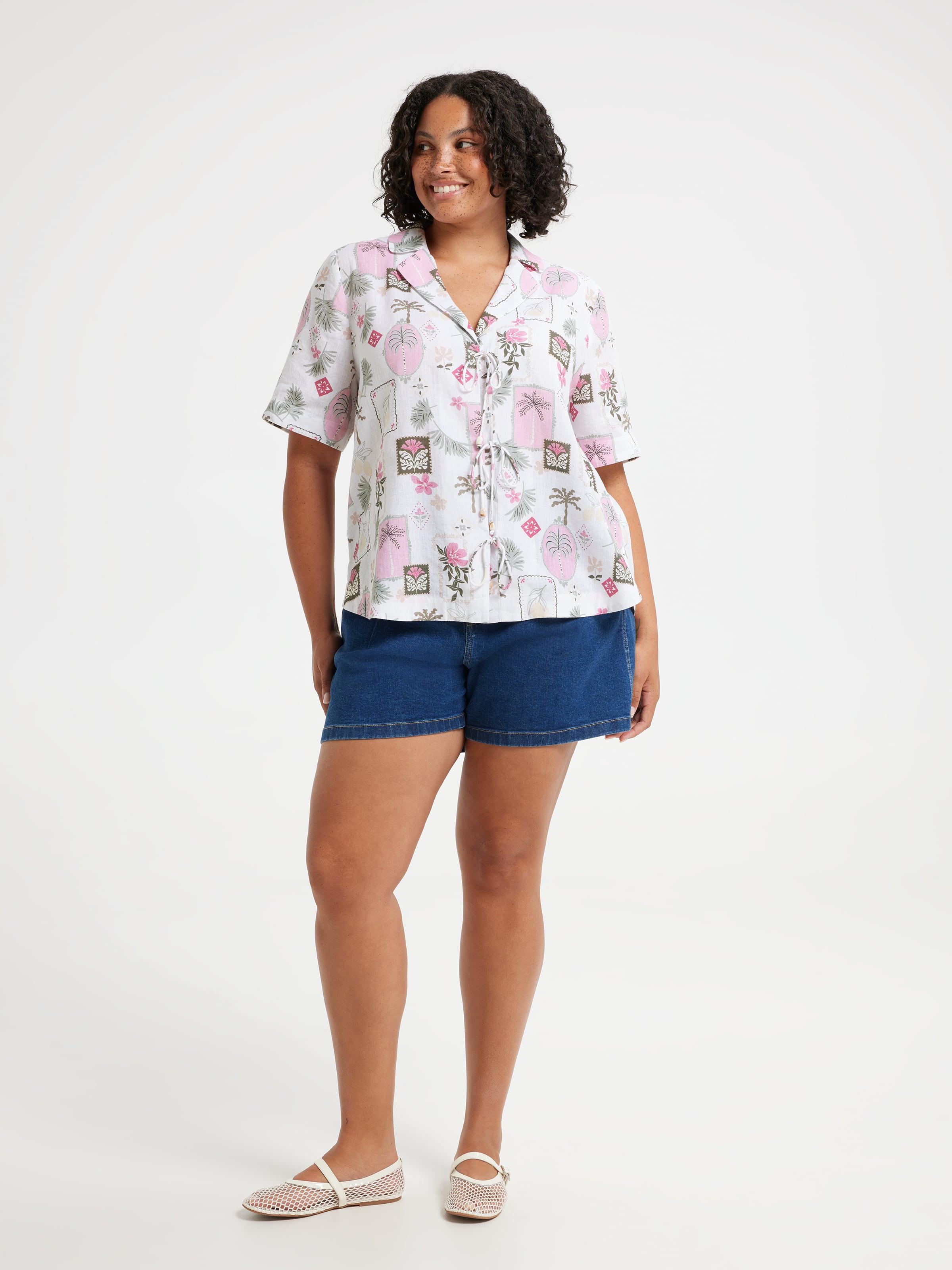Curve Clarissa Tie Front Shirt