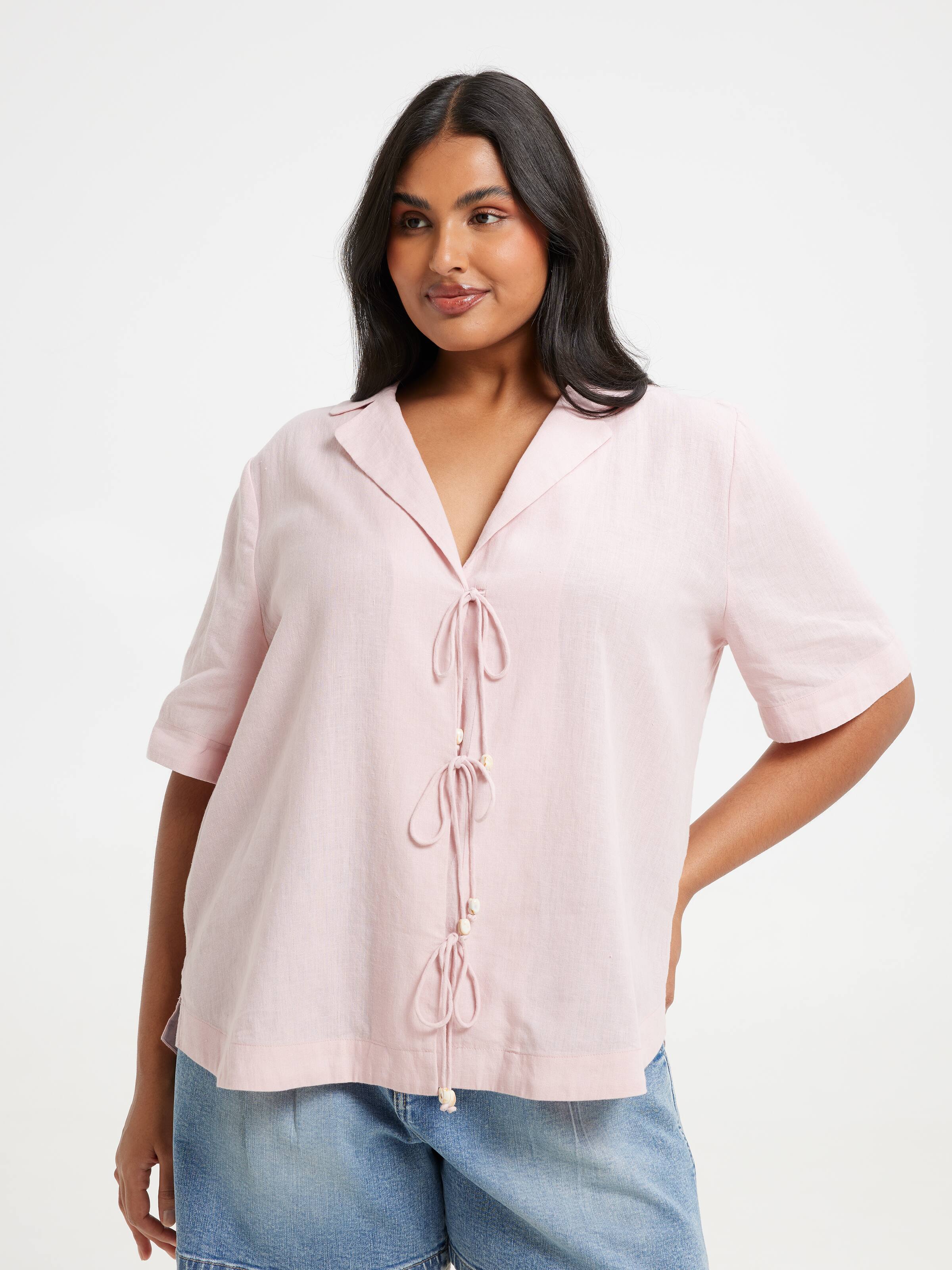 Curve Clarissa Tie Front Shirt