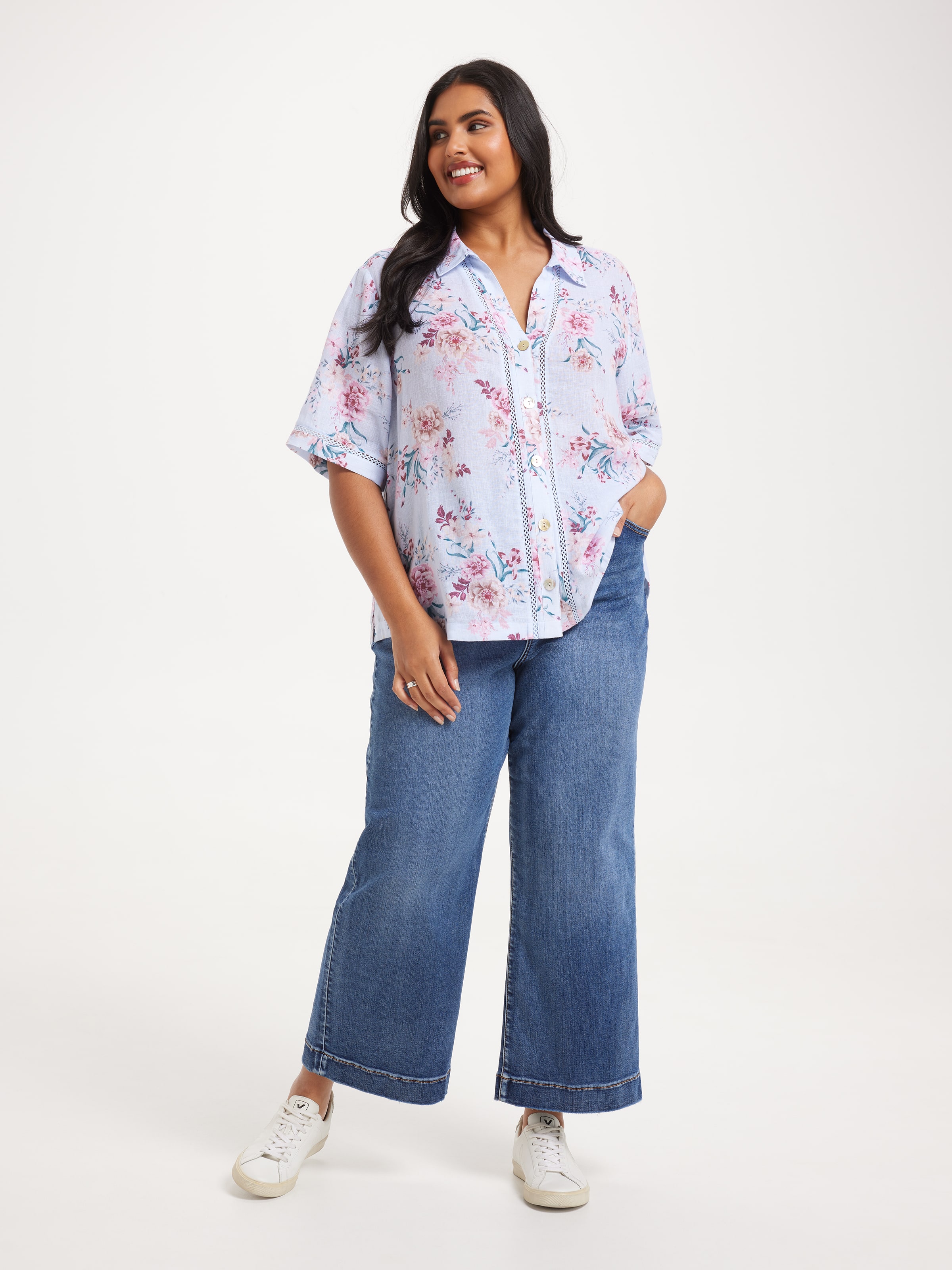 Curve Nova Lace Insert Shirt
