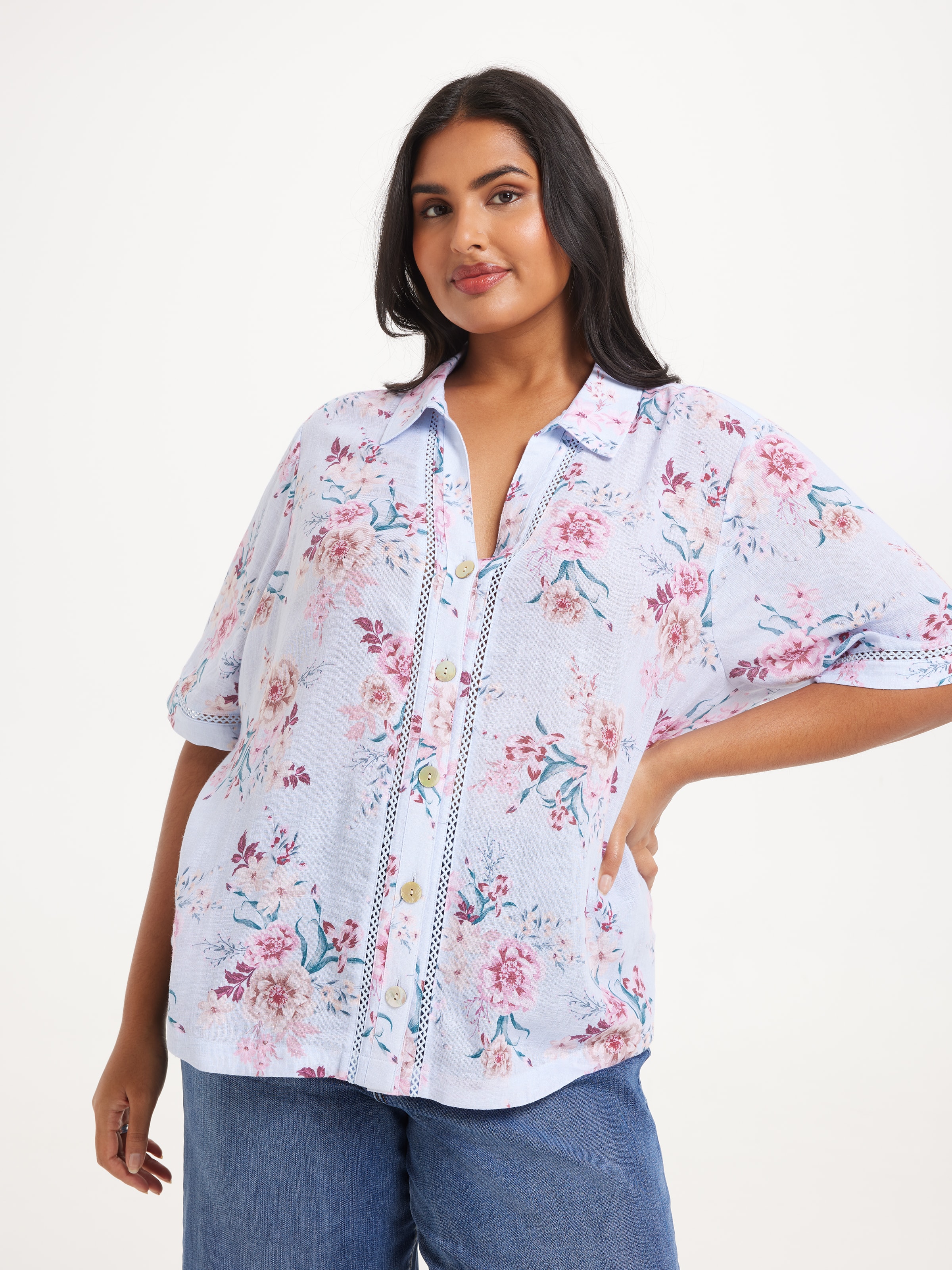 Curve Nova Lace Insert Shirt