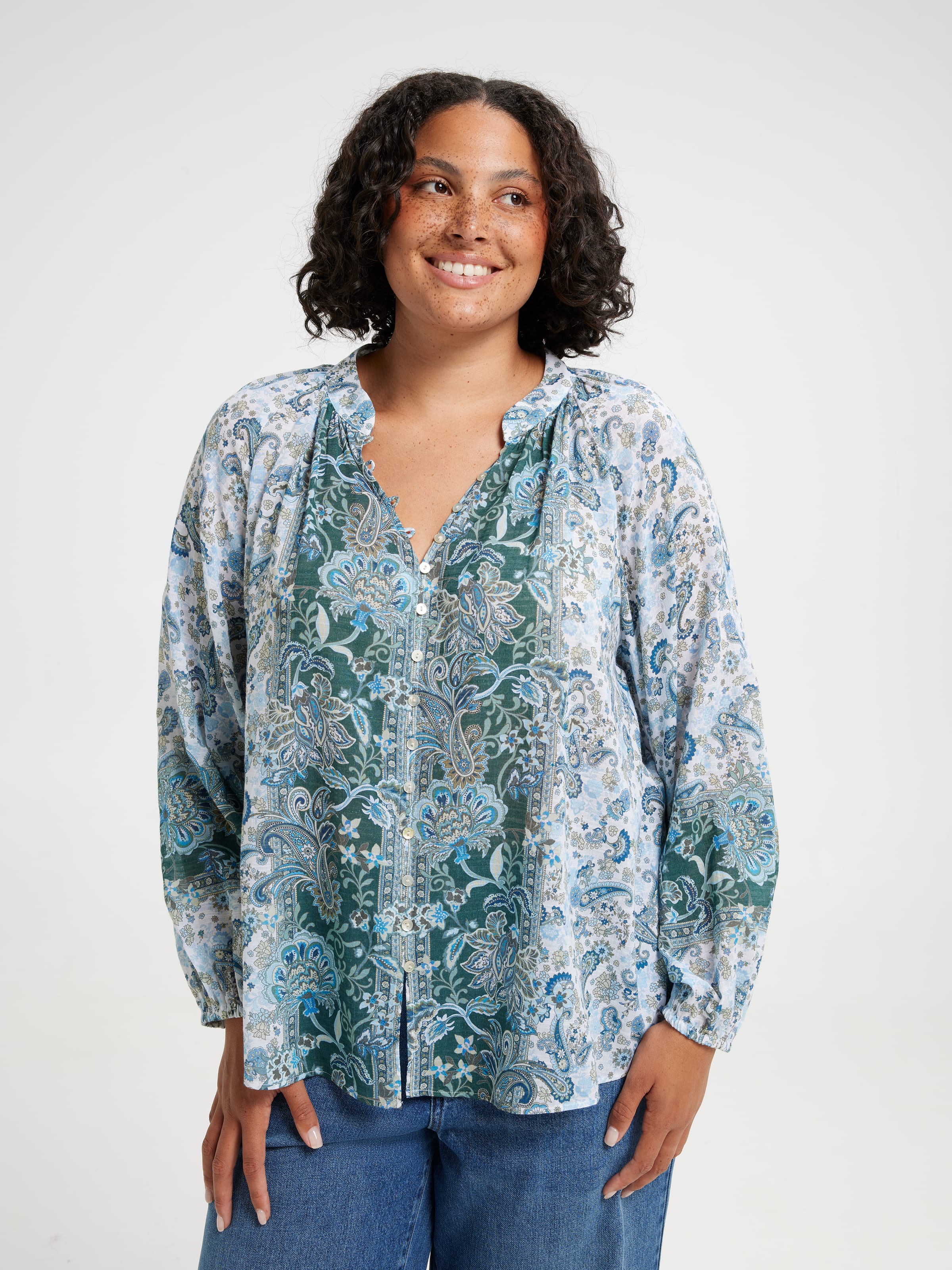 Curve Lorelai Button Through Blouse