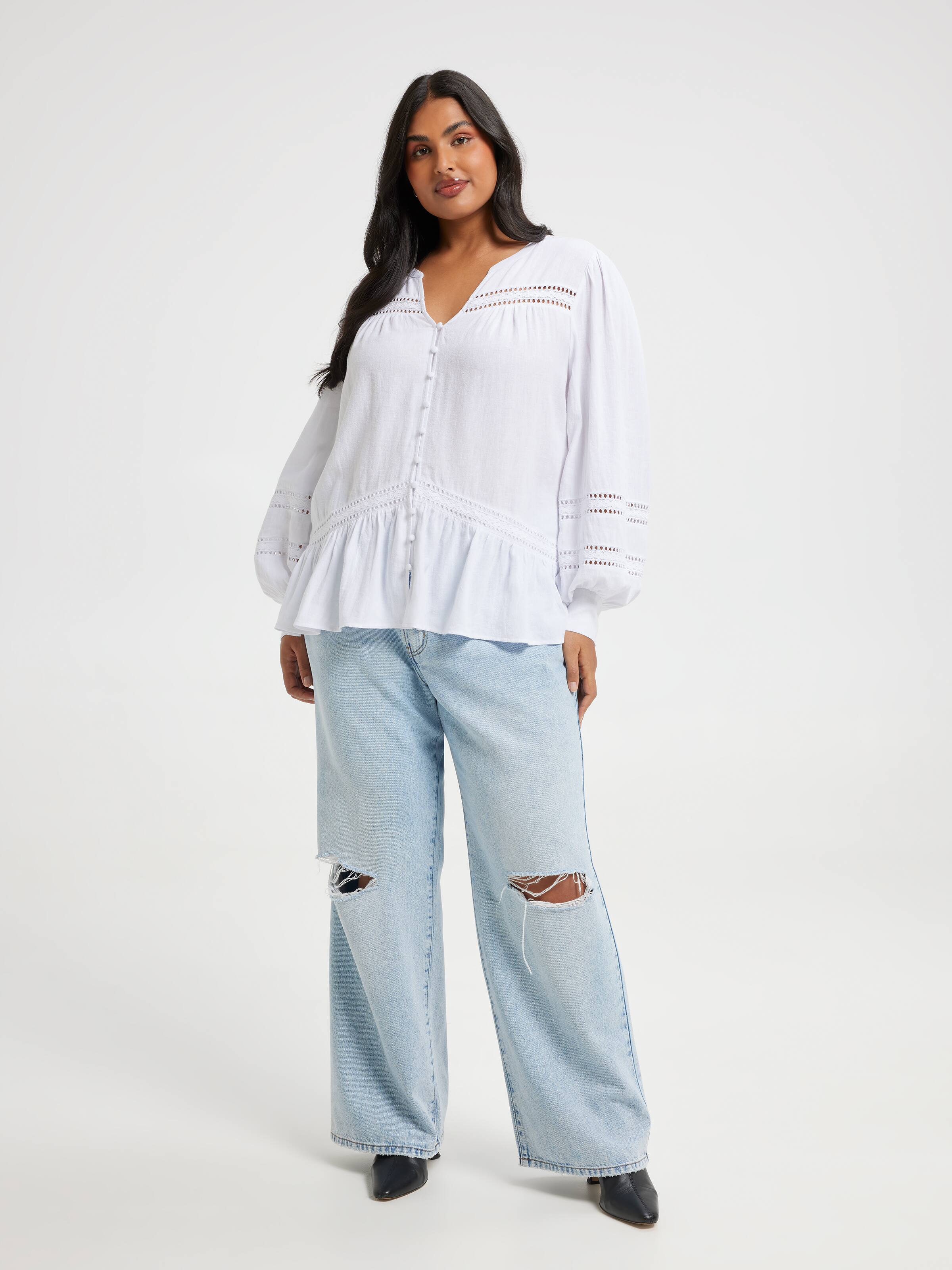 Curve Kennedy Lace Insert Blouse