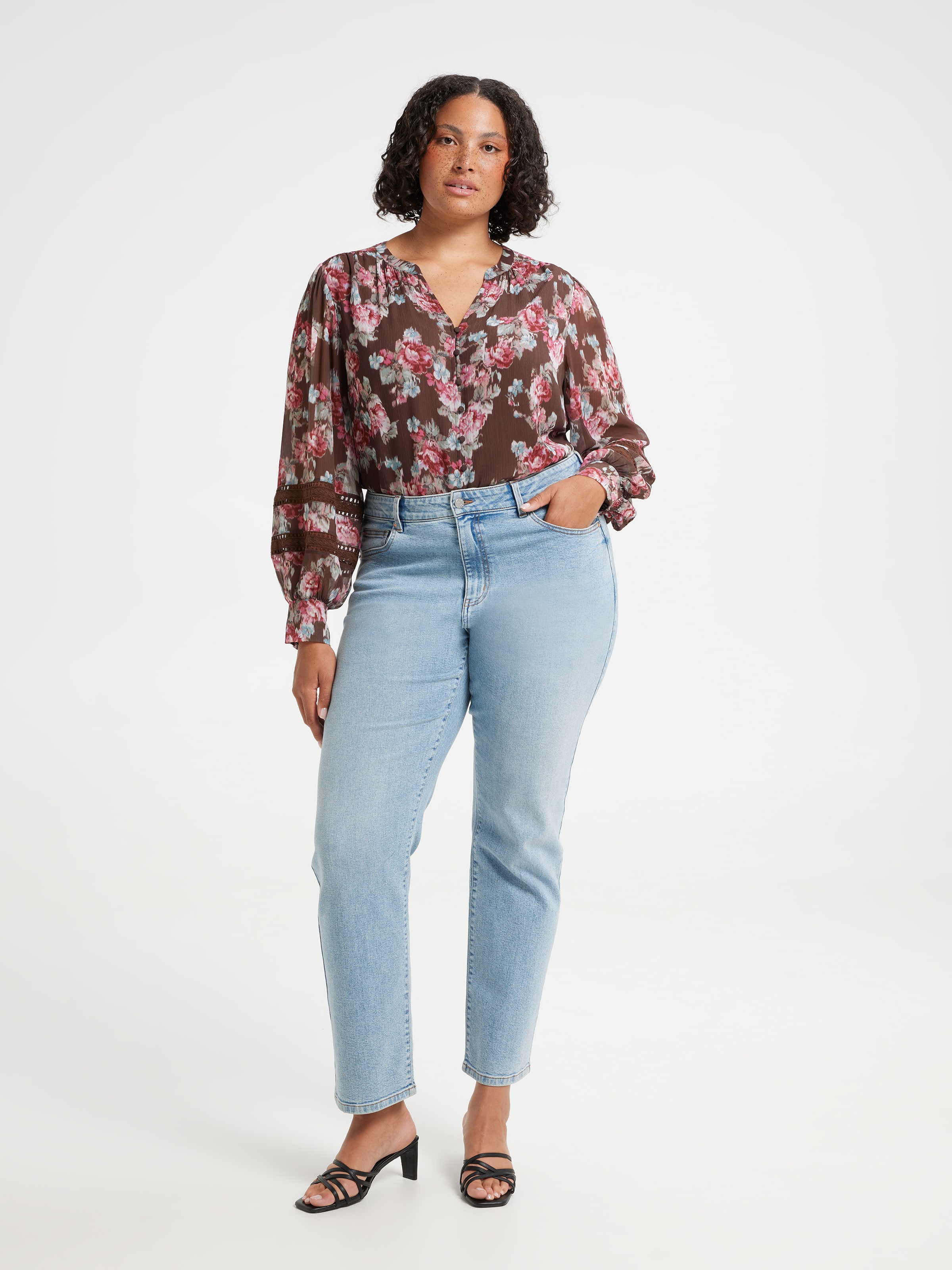 Curve Kennedy Lace Insert Blouse