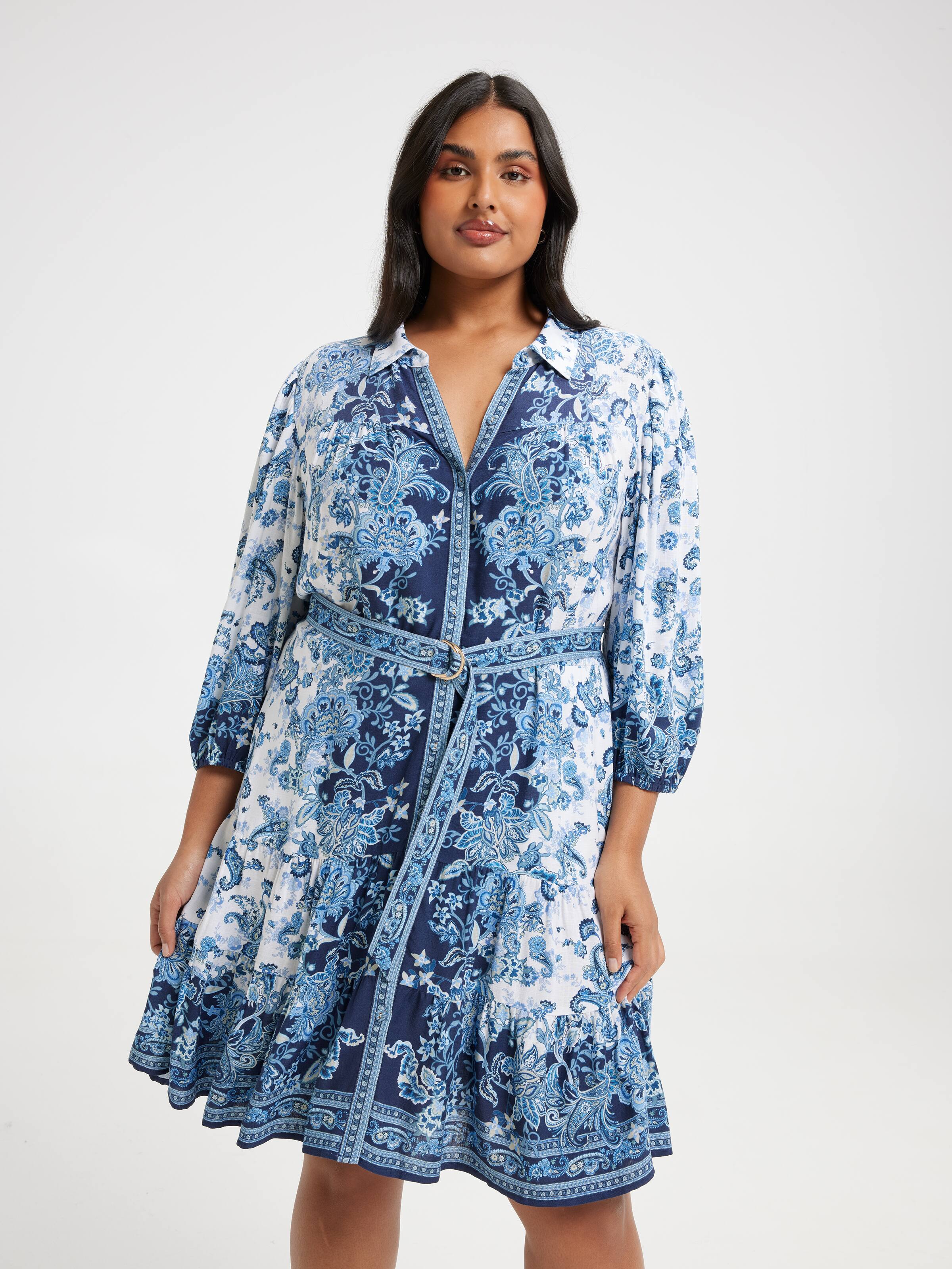 Curve Aurora Button Through Dress