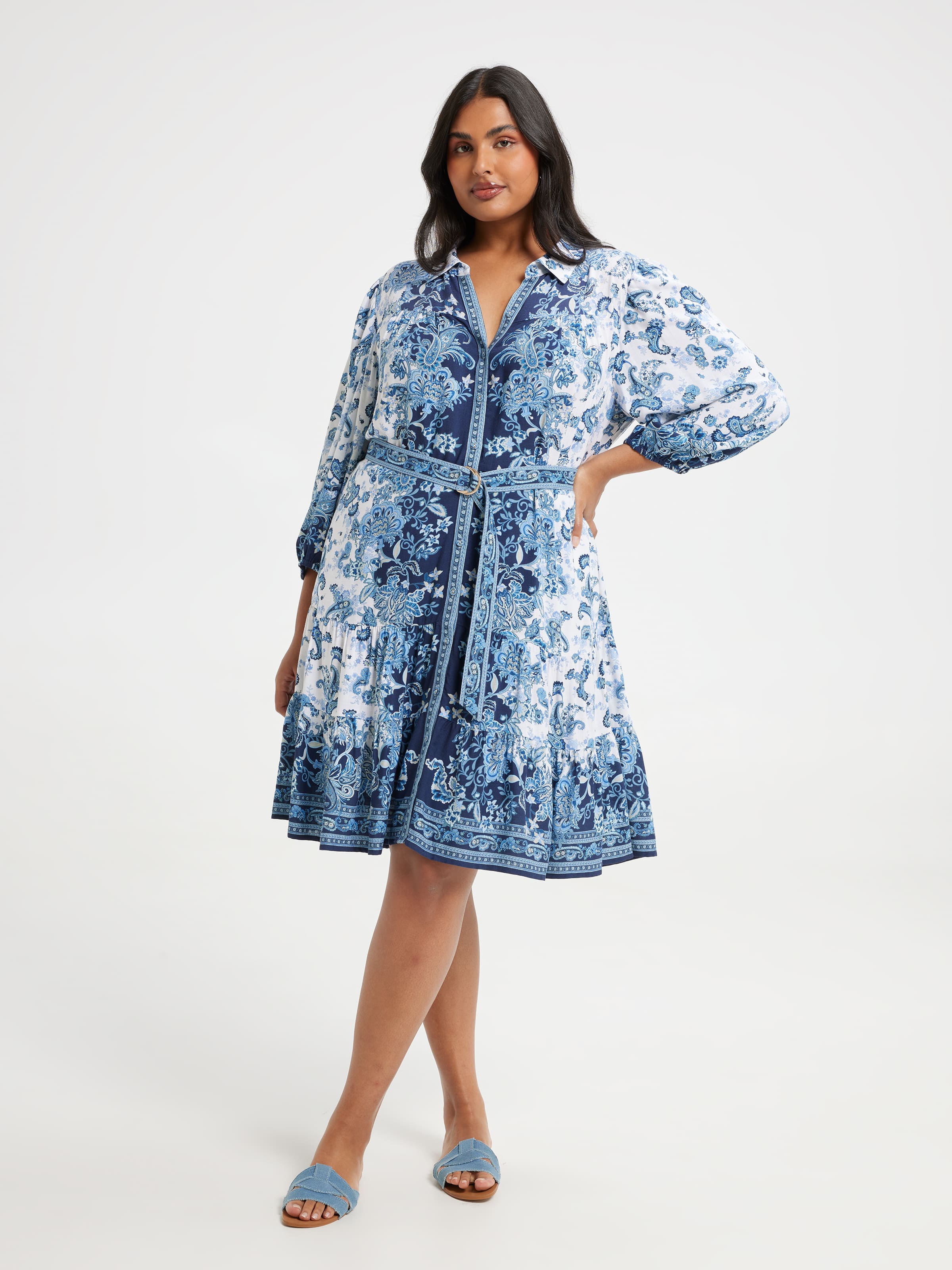 Curve Aurora Button Through Dress
